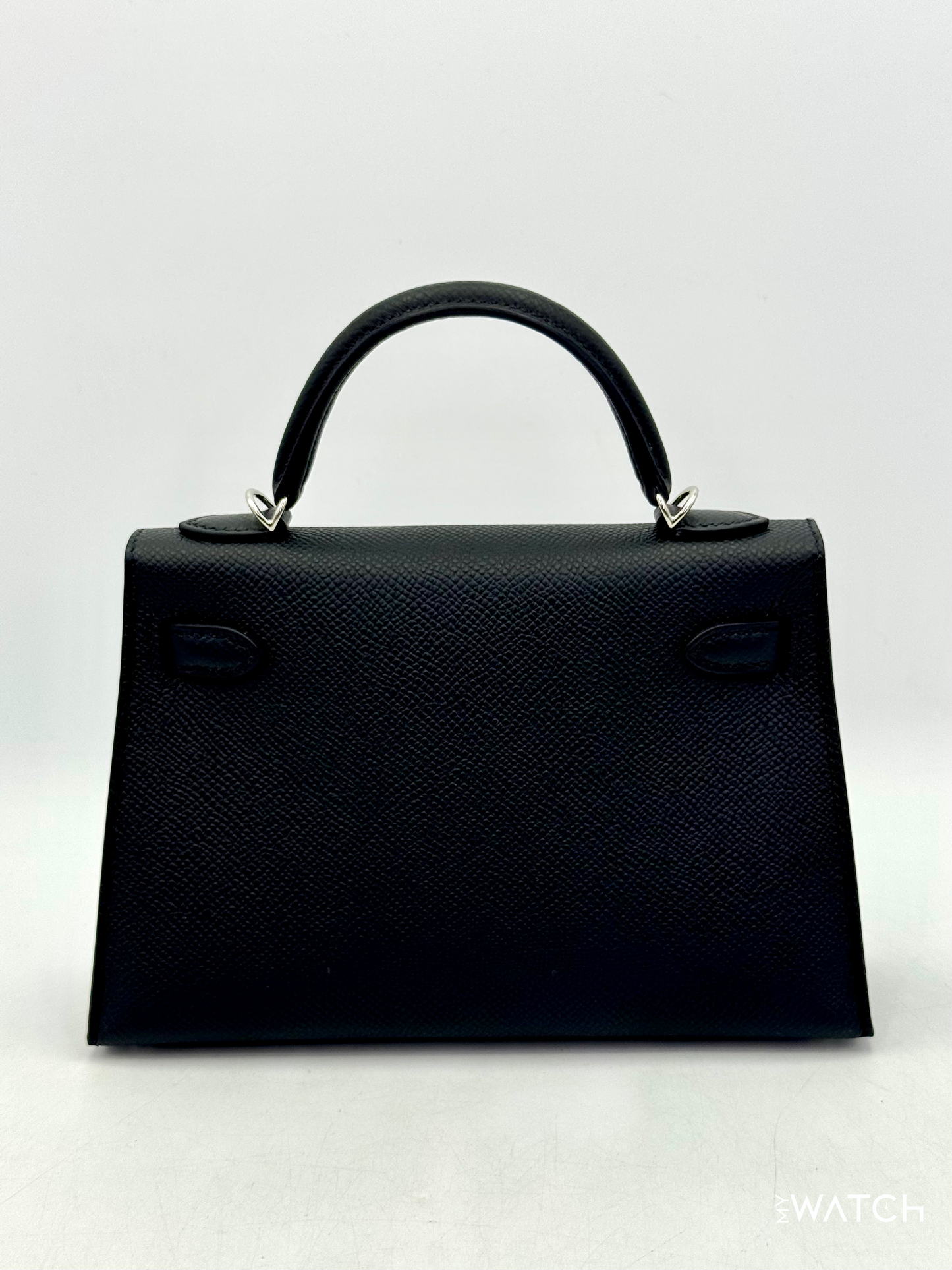 NEW 2026 Hermès Mini Kelly II 20 Handbag Epsom Palladium Hardware Noir (Black)
