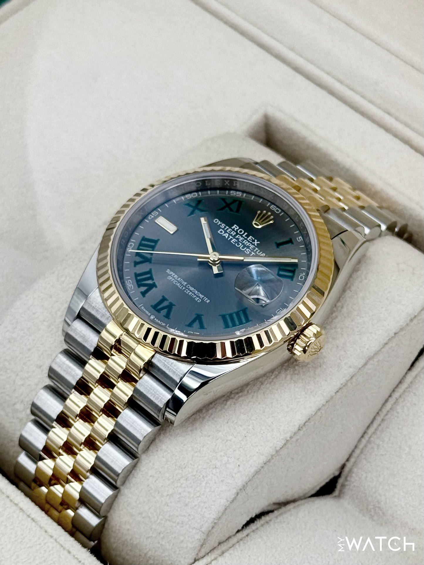 2023 Rolex Datejust 36mm 126233 Two-Tone Jubilee Wimbledon Dial