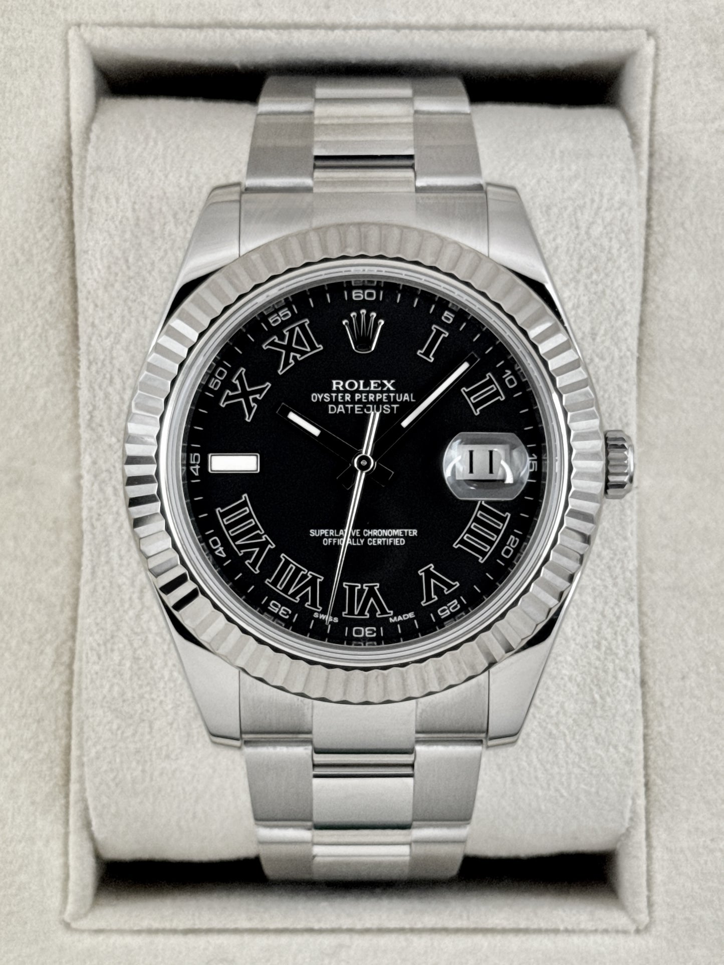 2003 Rolex Datejust II 41mm 116334 Stainless Steel Oyster Black Dial