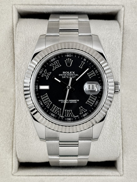 2003 Rolex Datejust II 41mm 116334 Stainless Steel Oyster Black Dial