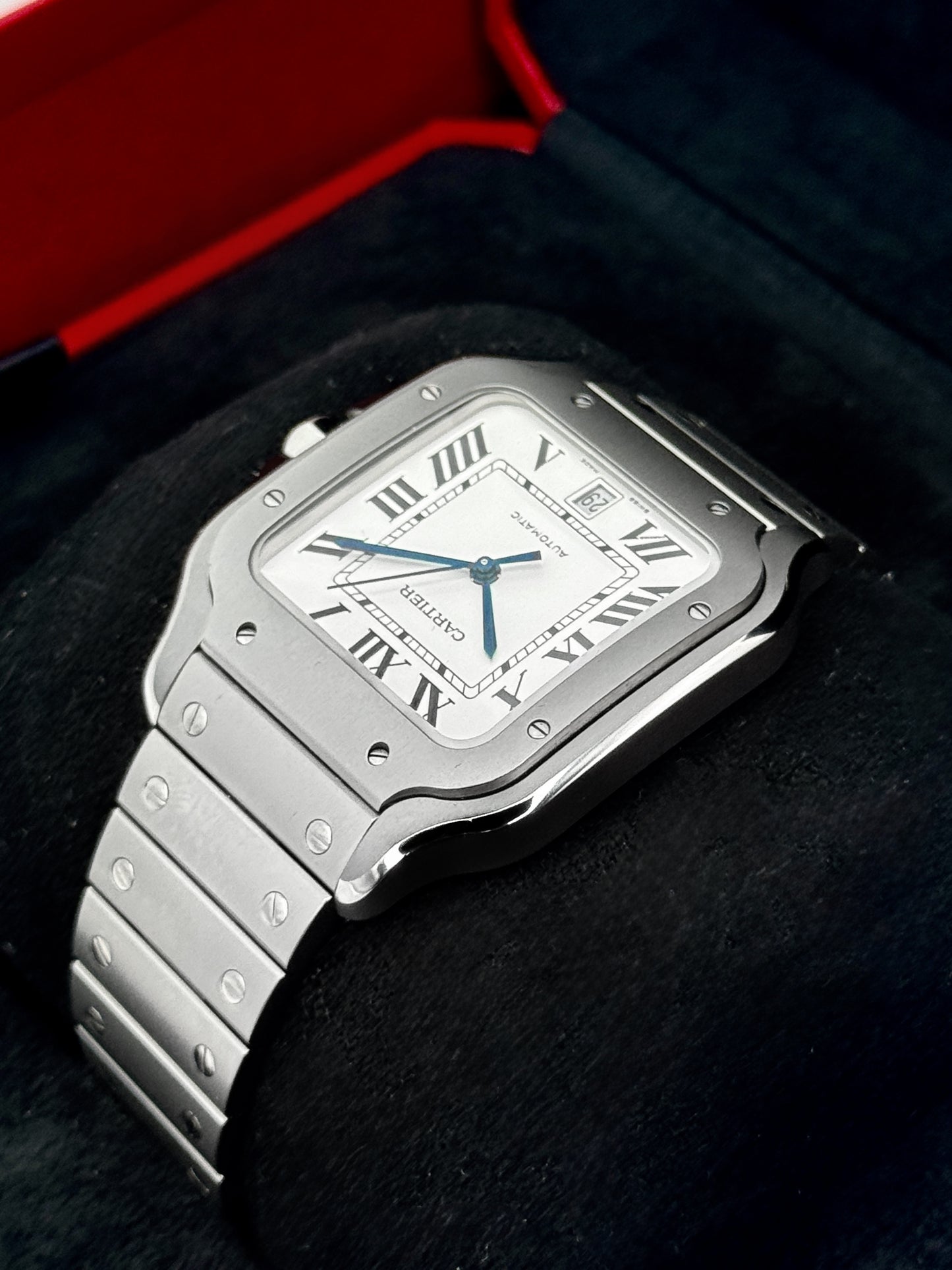 2025 Cartier Santos De Cartier 39.8mm WSSA0089 Titanium White Dial