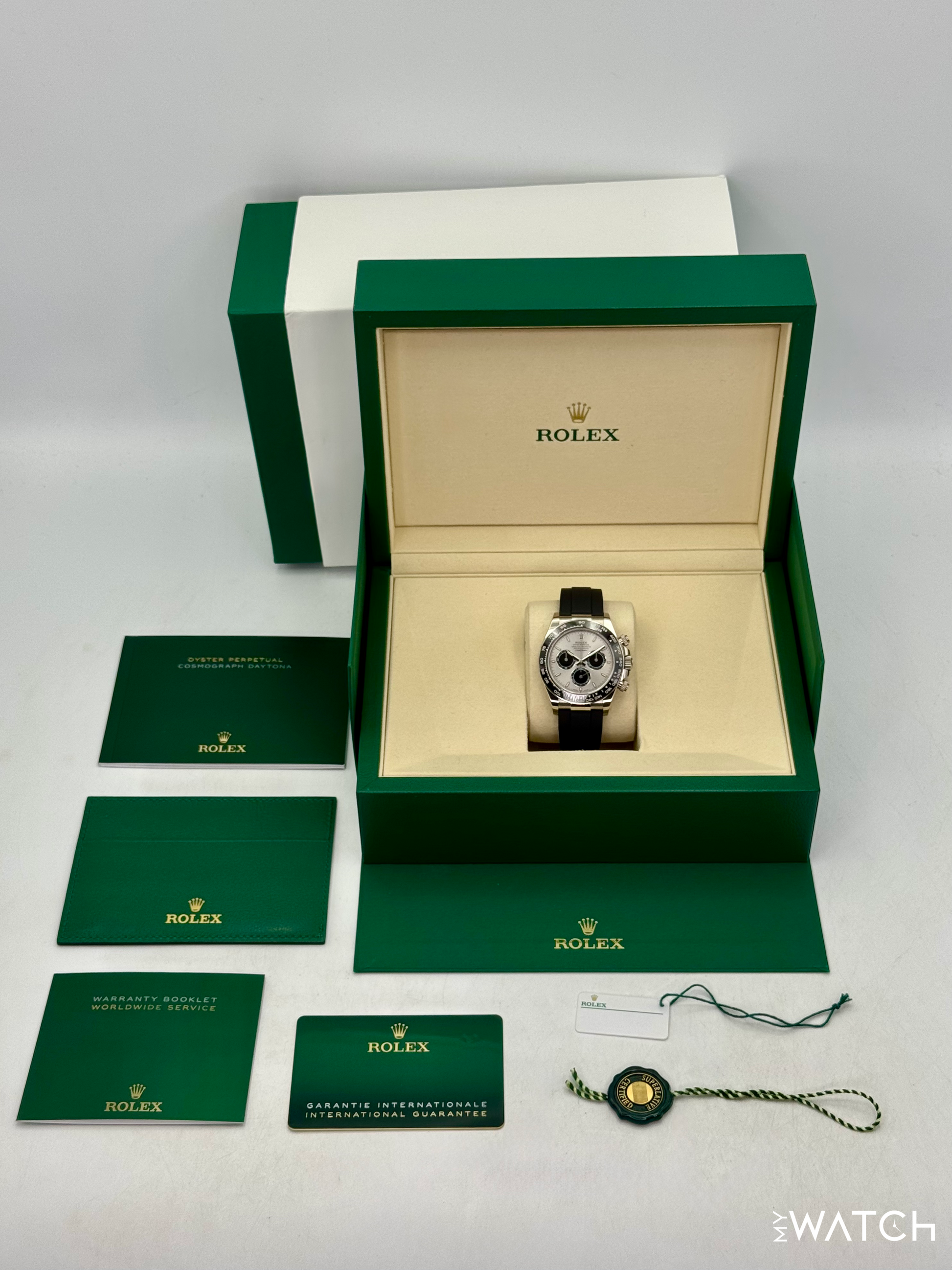 2025 Rolex Daytona 40mm 126519LN White Gold Oysterflex Silver Ghost Dial - MyWatchLLC