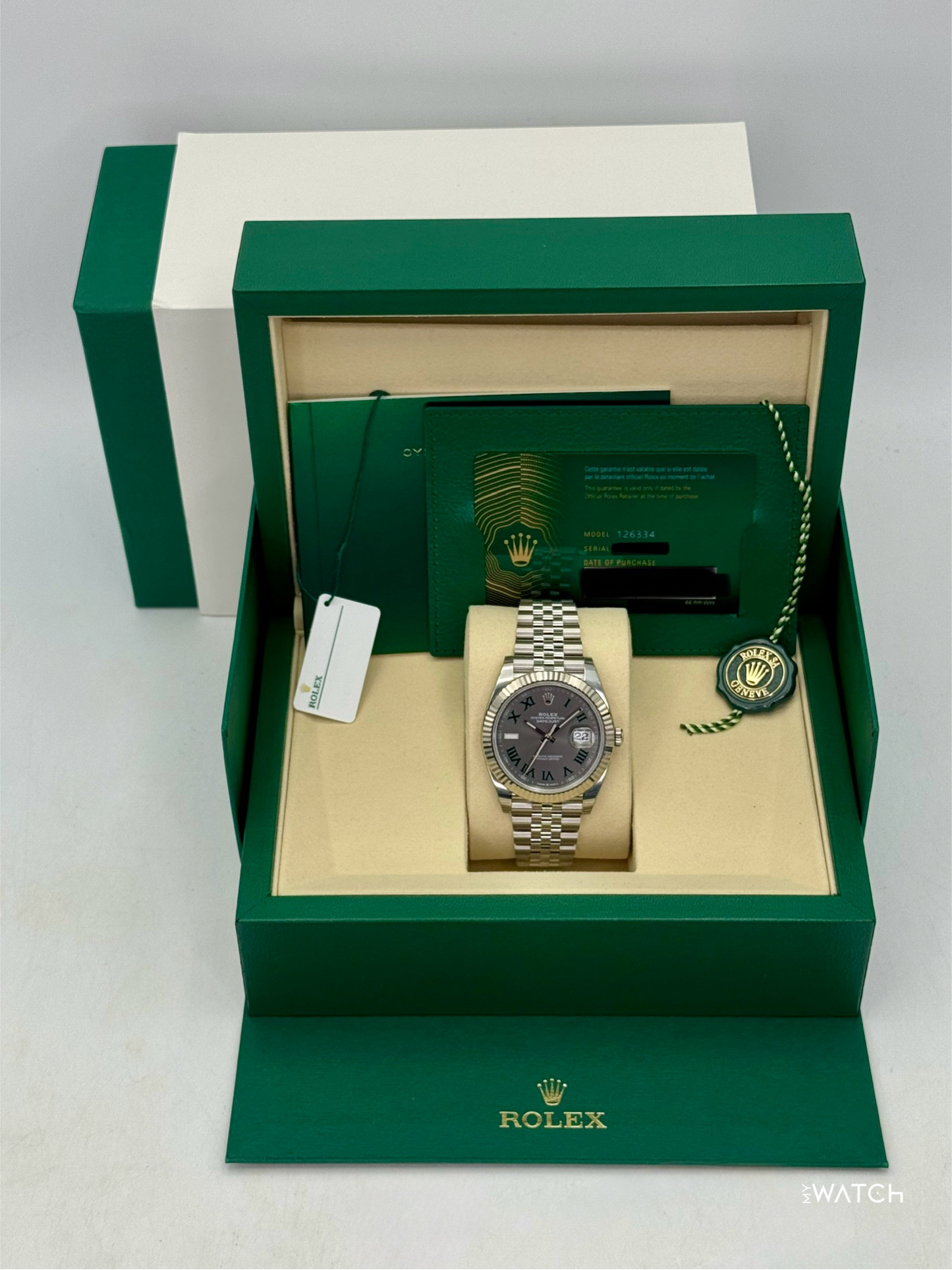 NEW 2026 Rolex Datejust 41mm 126334 Jubilee Wimbledon Dial (STICKERED) - MyWatchLLC