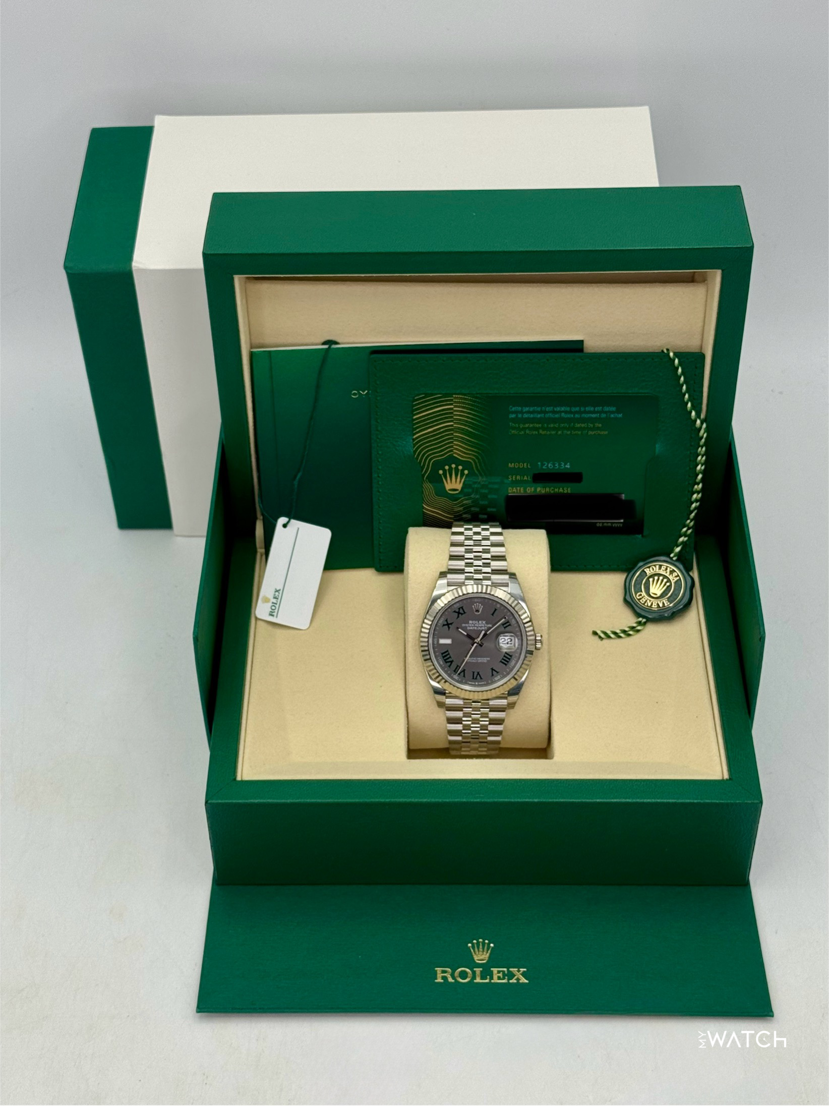 NEW 2026 Rolex Datejust 41mm 126334 Jubilee Wimbledon Dial (STICKERED) - MyWatchLLC