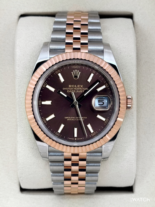 NEW 2026 Rolex Datejust 41mm 126331 Two-Tone Rose Gold Chocolate Dial (STICKERED)