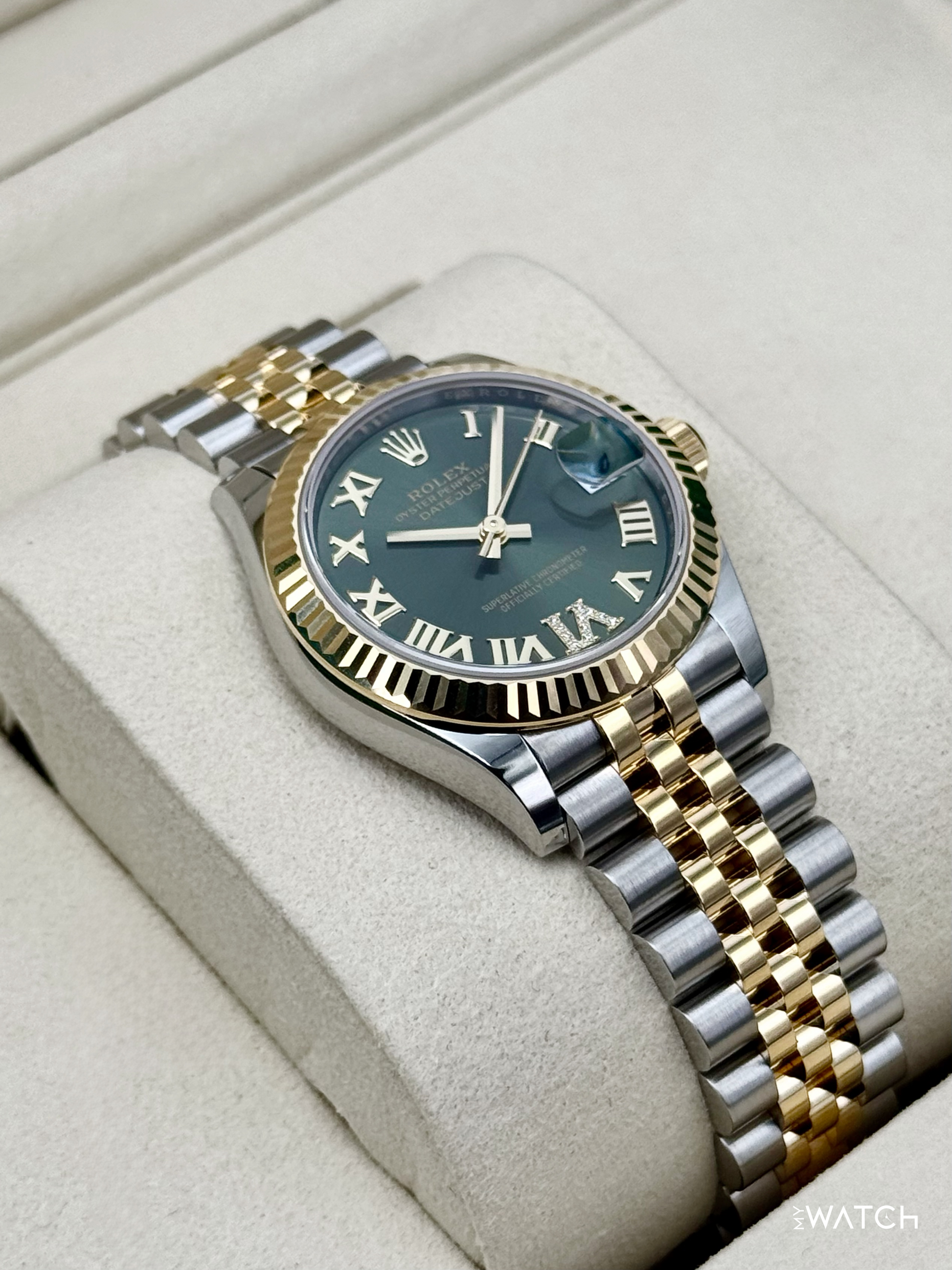NEW 2026 Rolex Ladies Datejust 31mm 278273 Two-Tone Jubilee Green Dial - MyWatchLLC