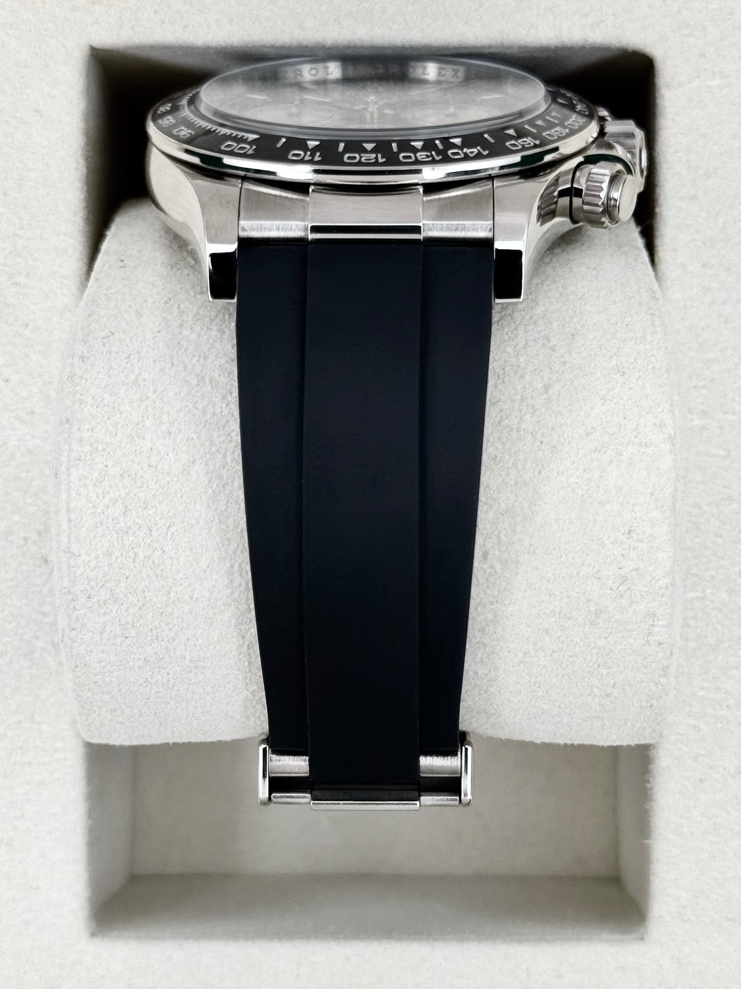 2025 Rolex Daytona 40mm 126519LN White Gold Oysterflex Black Dial