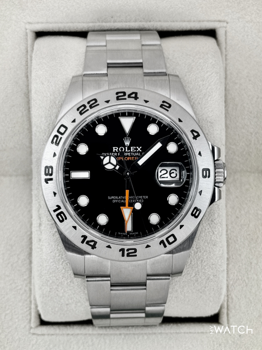 2018 Rolex Explorer II 42mm 216570 Stainless Steel Black Dial - MyWatchLLC