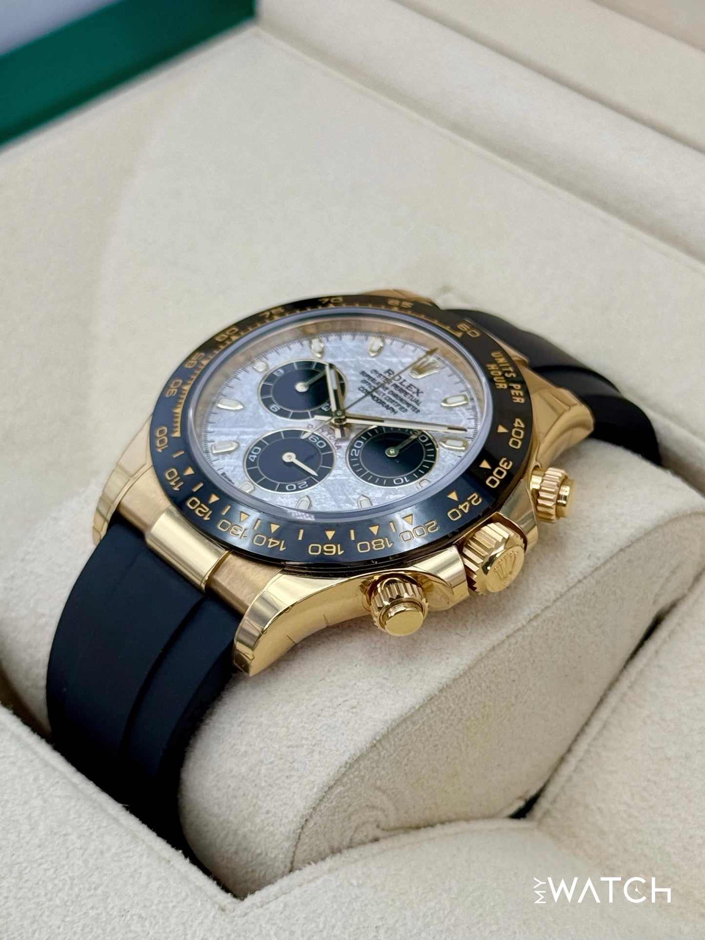 2022 Rolex Daytona 40mm 116518LN Yellow Gold Oysterflex Meteorite Dial (STICKERED)