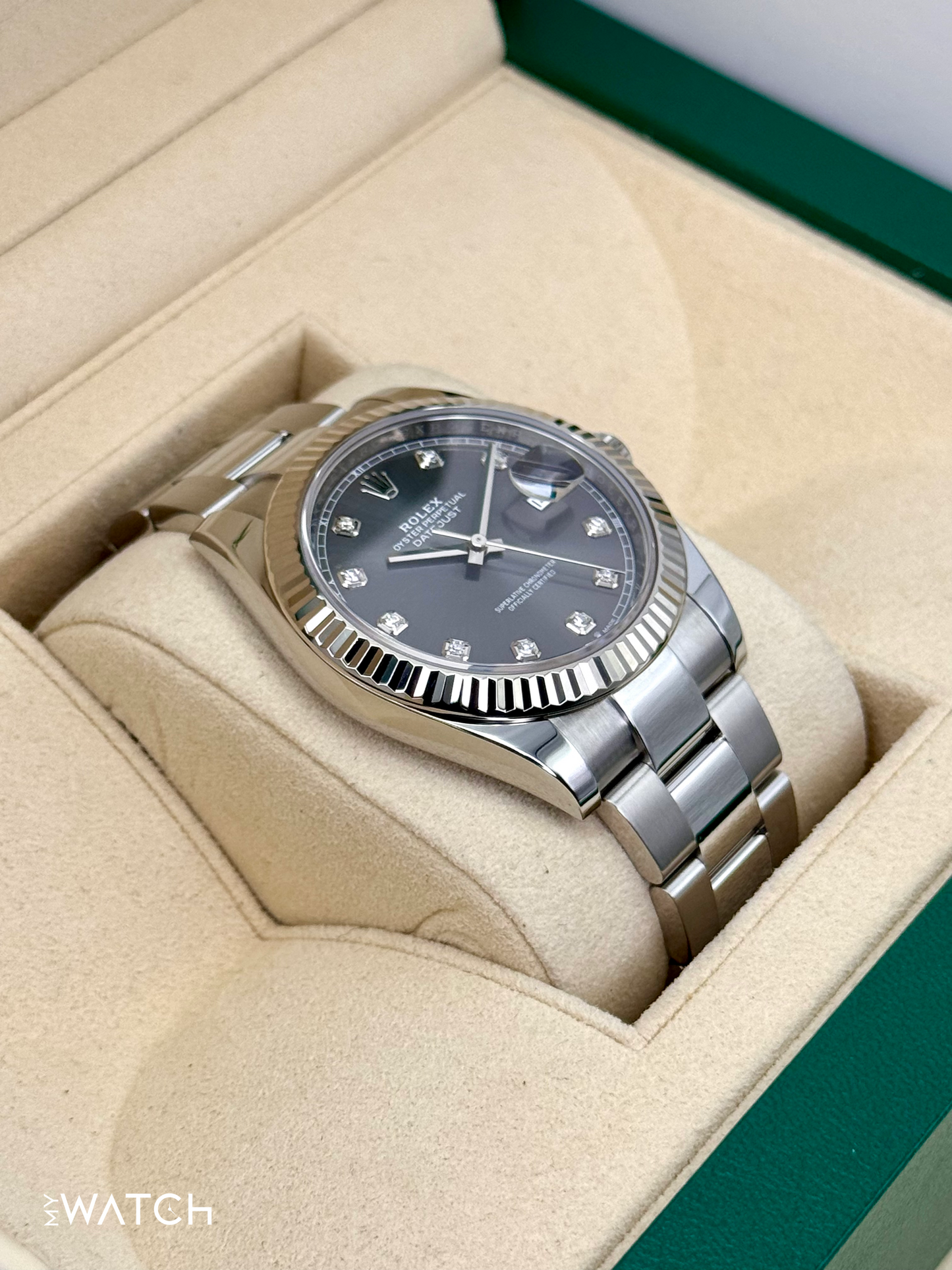 2022 Rolex Datejust 41mm 126334 Stainless Steel Oyster Rhodium Diamond Dial