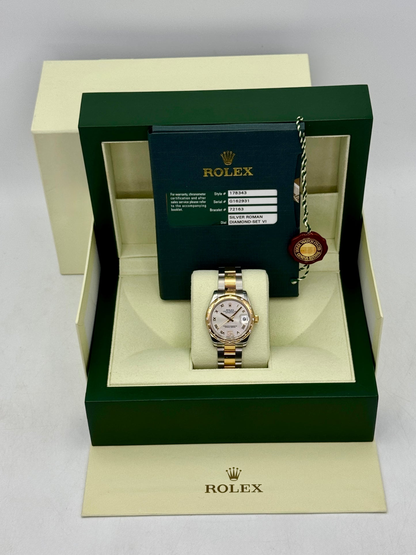 2011 Rolex Datejust 31mm 178343 Two-Tone Oyster Silver Dial