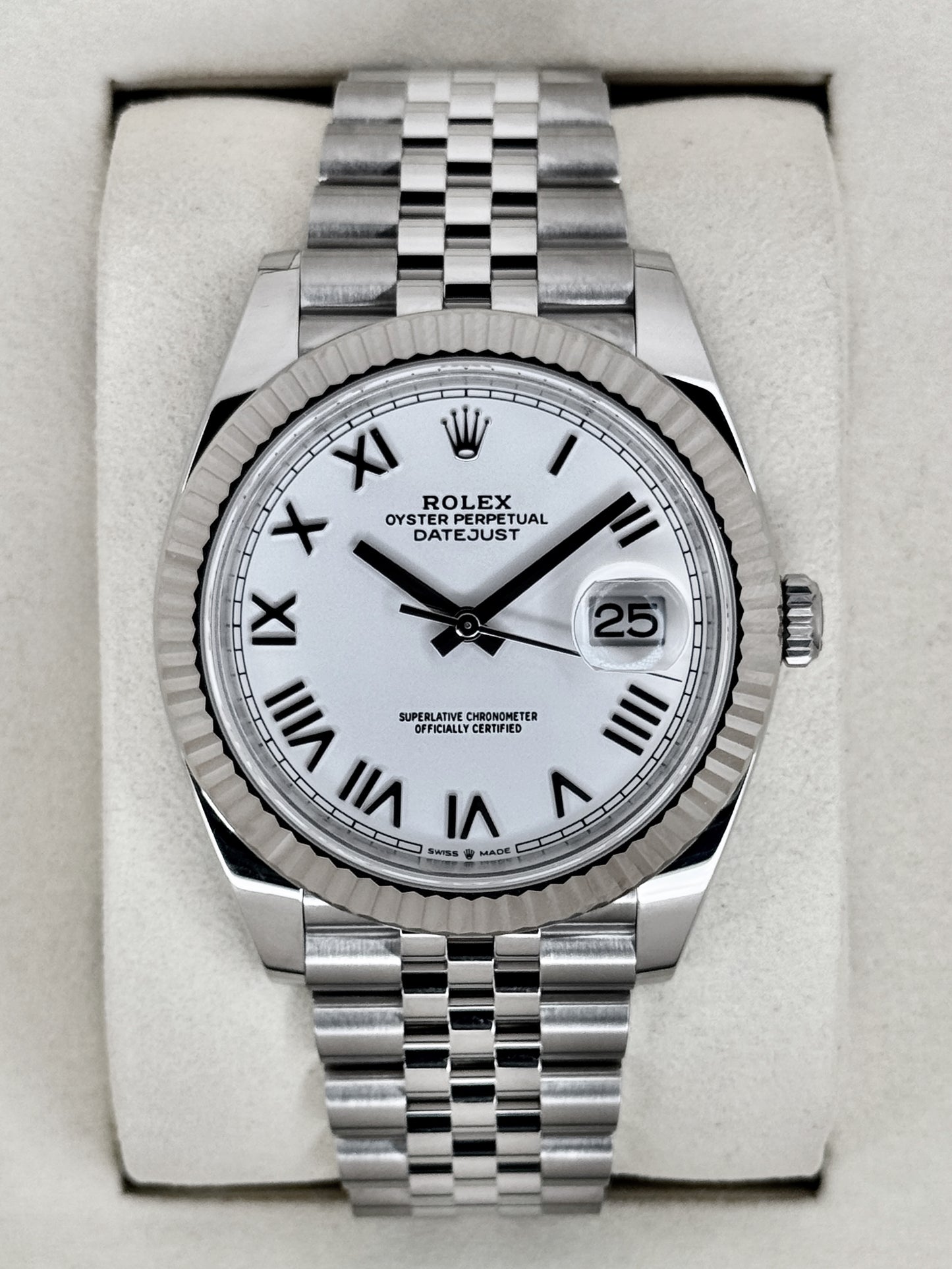 NEW 2026 Rolex Datejust 41mm 126334 Stainless Steel Jubilee White Roman Numeral Dial (STICKERED)