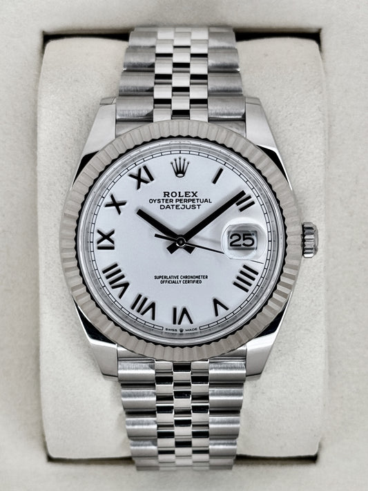 NEW 2026 Rolex Datejust 41mm 126334 Stainless Steel Jubilee White Roman Numeral Dial (STICKERED)
