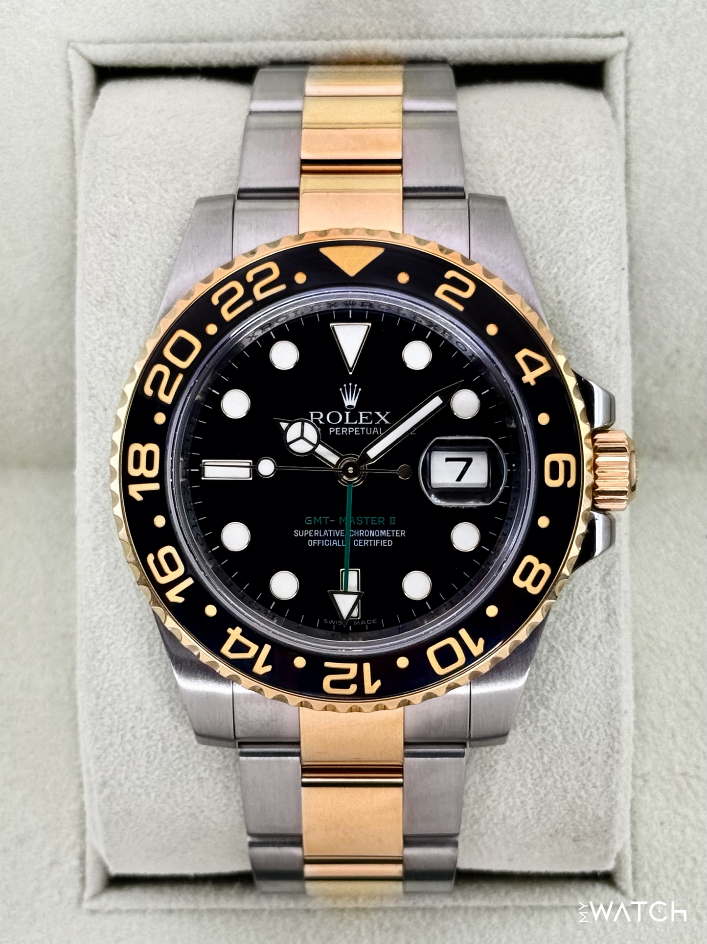 2012 Rolex GMT-Master II 40mm 116713LN Two-Tone Black Dial - MyWatchLLC