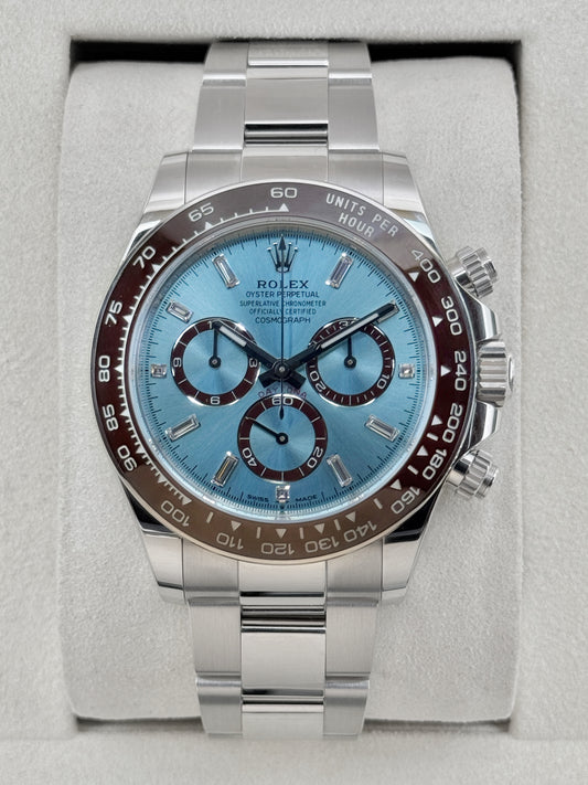 NEW 2025 Rolex Daytona 40mm 126506 Platinum Ice-Blue Diamond Baguette Dial