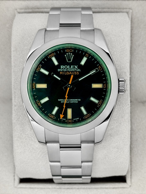 2018 Rolex Milgauss 40mm 116400GV Stainless Steel Black Dial