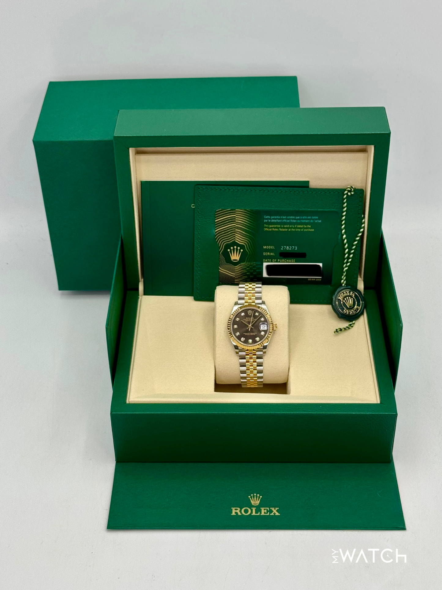 NEW 2025 Rolex Lady Datejust 31mm 278273 Two-Tone Dark Grey Diamond Dial