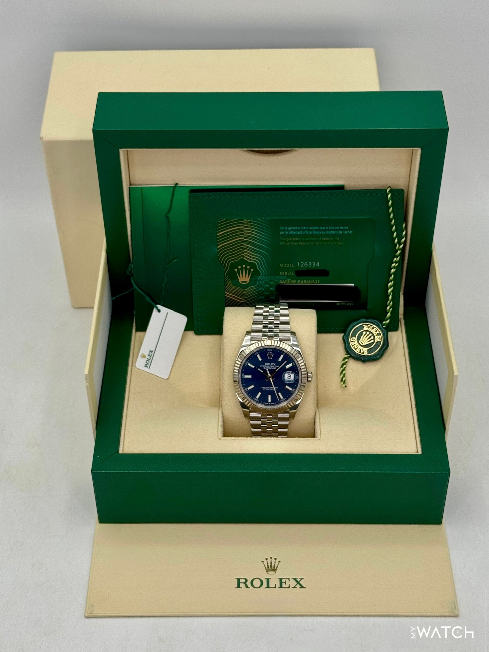 2023 Rolex Datejust 41mm 126334 Stainless Steel Jubilee Blue Dial - MyWatchLLC