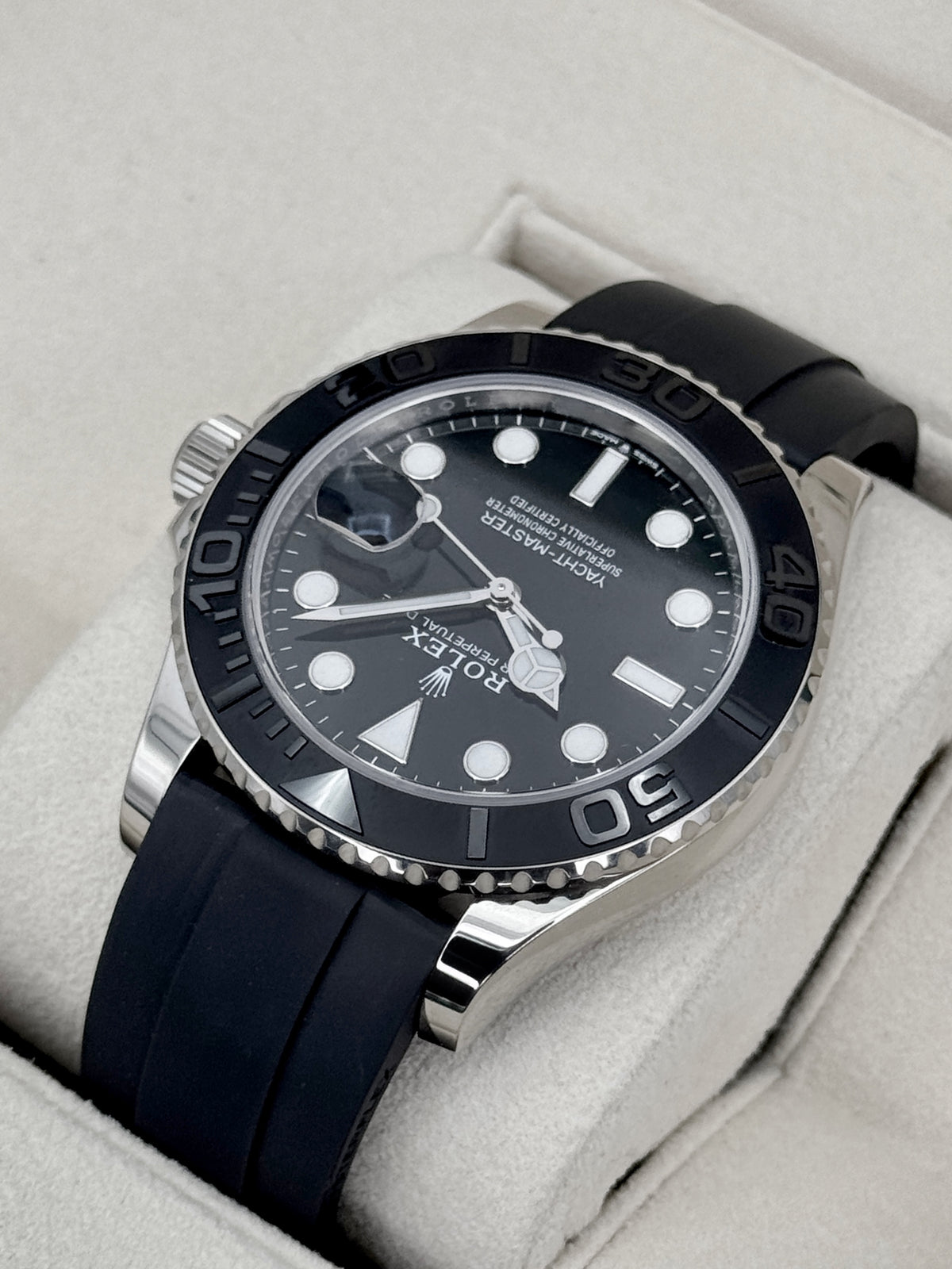 2021 Rolex Yacht-Master 42mm 226659 White Gold Oysterflex Black Dial