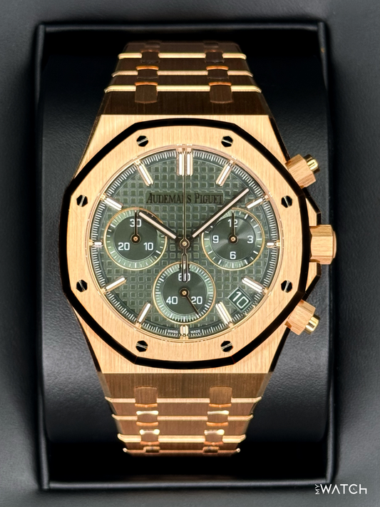 2024 Audemars Piguet Royal Oak Chronograph 41mm 26240OR Green Dial - MyWatchLLC