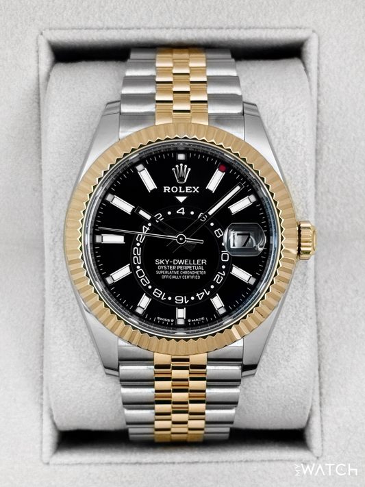 2025 Rolex Sky-Dweller 42mm 336933 Two-Tone Jubilee Black Dial