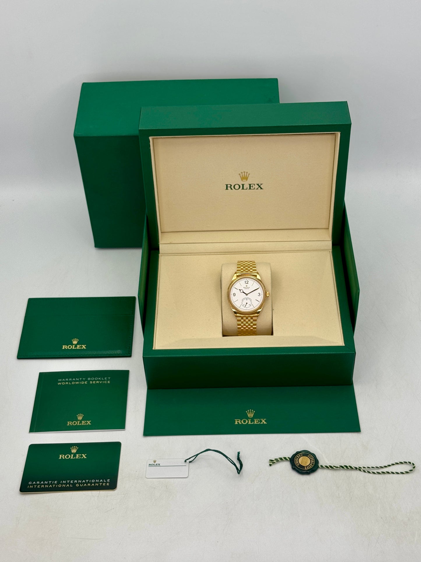 NEW 2026 Rolex 1908 39mm 52508 Yellow Gold Settimo Bracelet White Dial