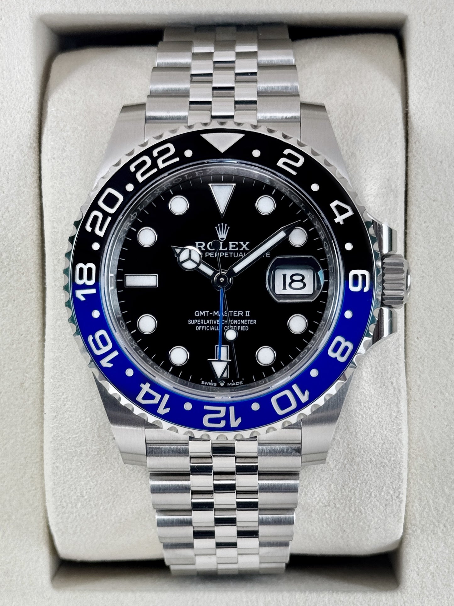NEW 2026 Rolex GMT-Master II Batgirl 40mm 126710BLNR Jubilee (NEW STYLE CARD)