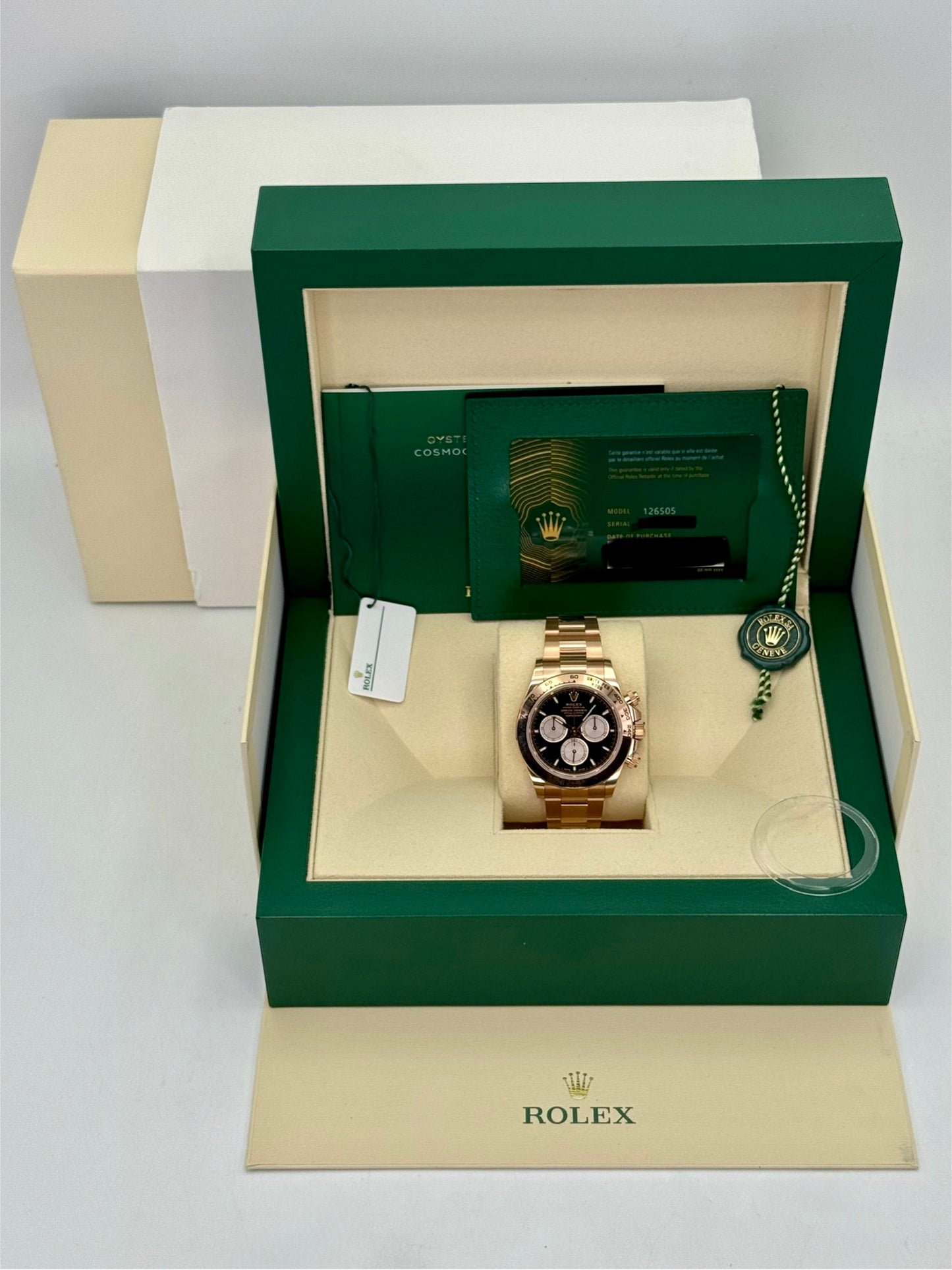 2025 Rolex Daytona 40mm 126505 Rose Gold Black Dial