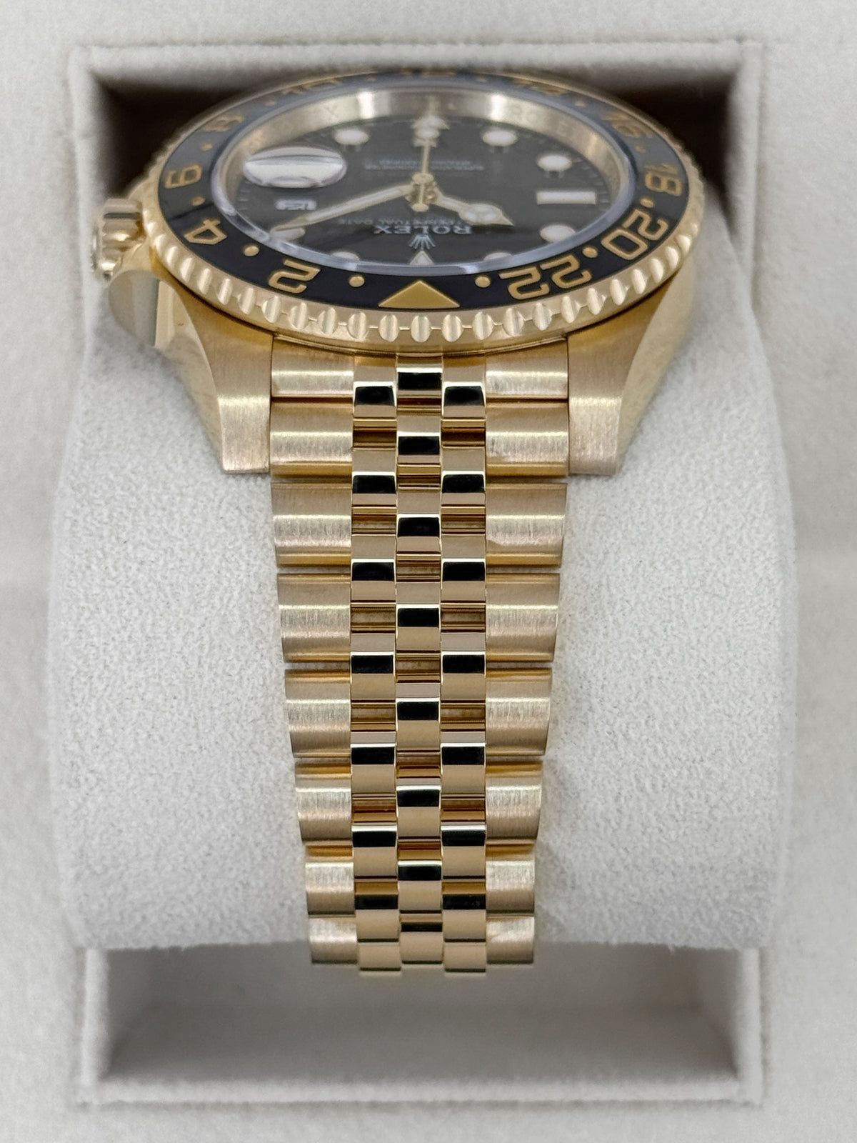 2023 Rolex GMT-Master II 40mm 126718GRNR Yellow Gold Jubilee Black Dial