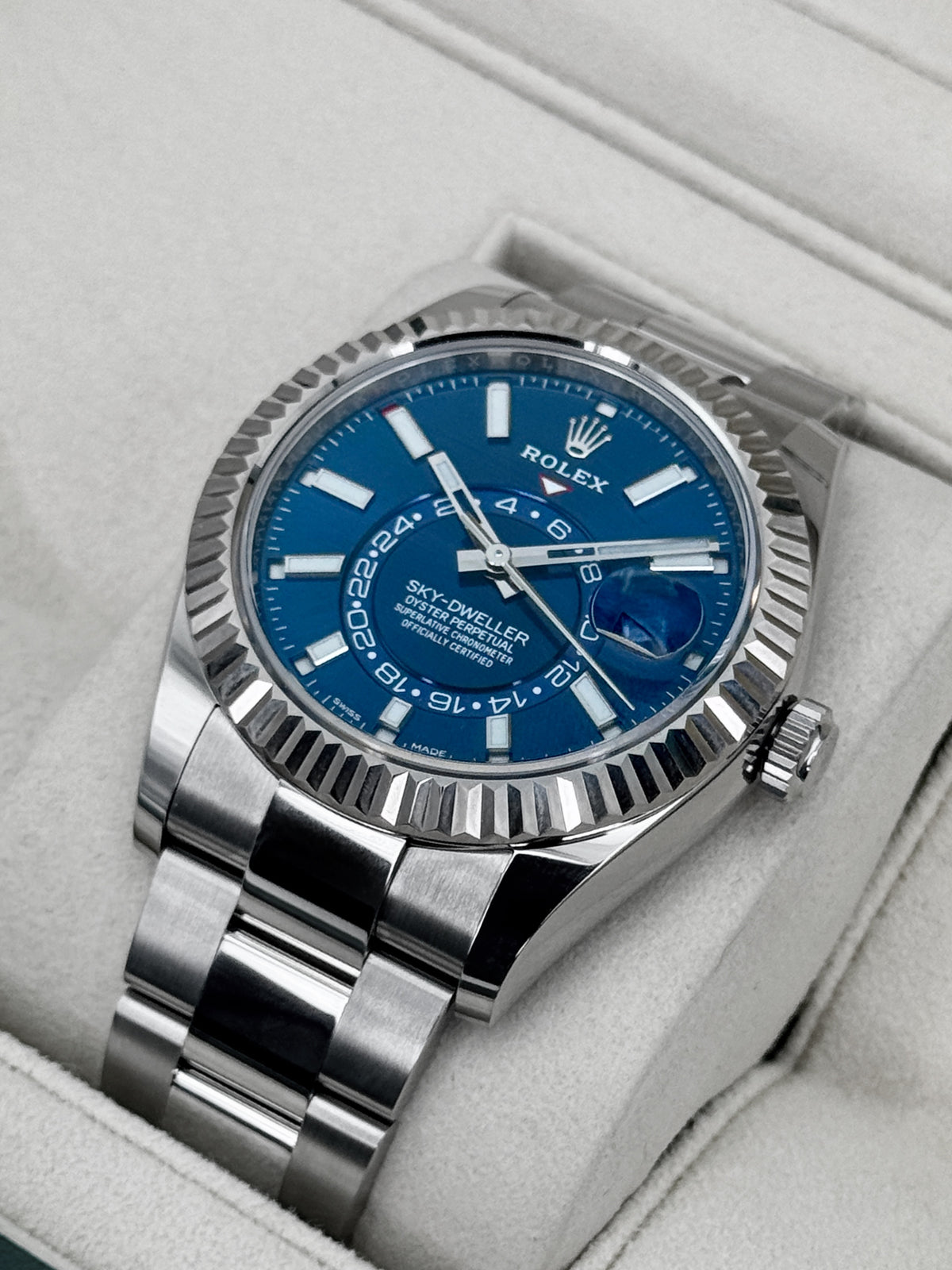 2022 Rolex Sky-Dweller 42mm 326934 Stainless Steel Oyster Blue Dial
