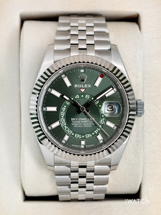 NEW 2025 Rolex Sky-Dweller 42mm 336934 Jubilee Green Dial (STICKERED)