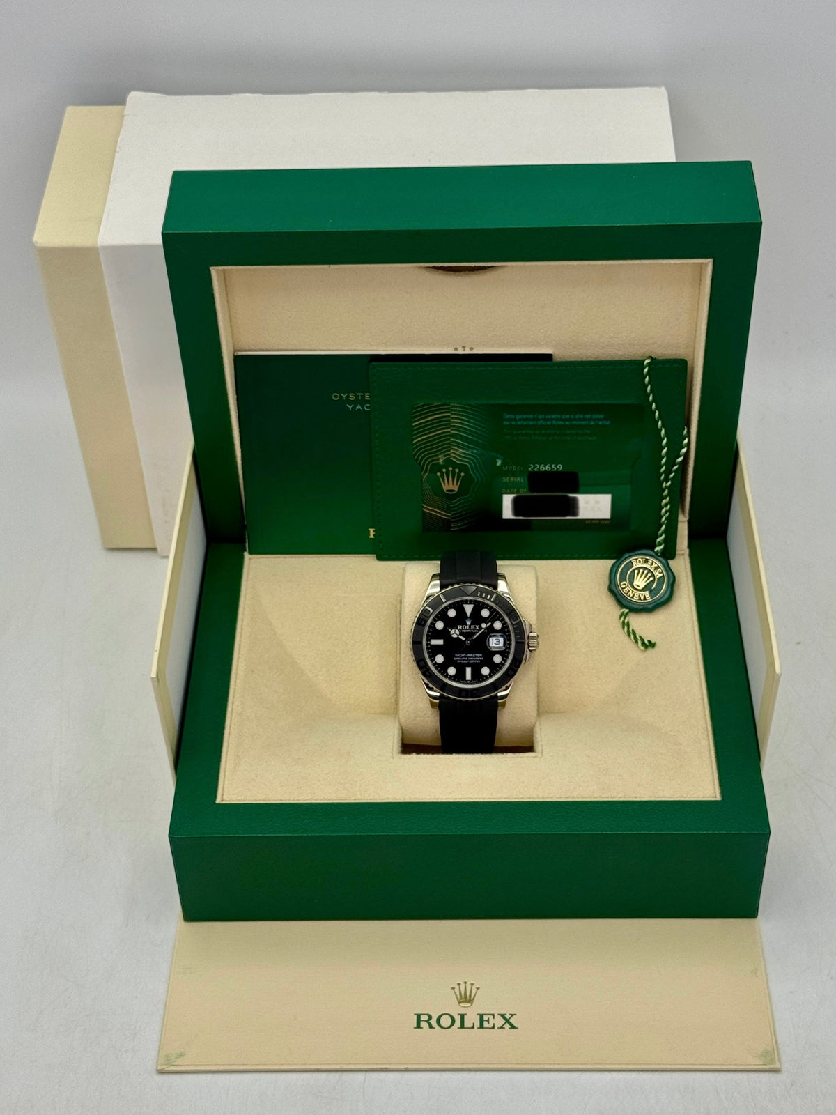 2020 Rolex Yacht-Master 42mm 226659 White Gold Oysterflex Black Dial