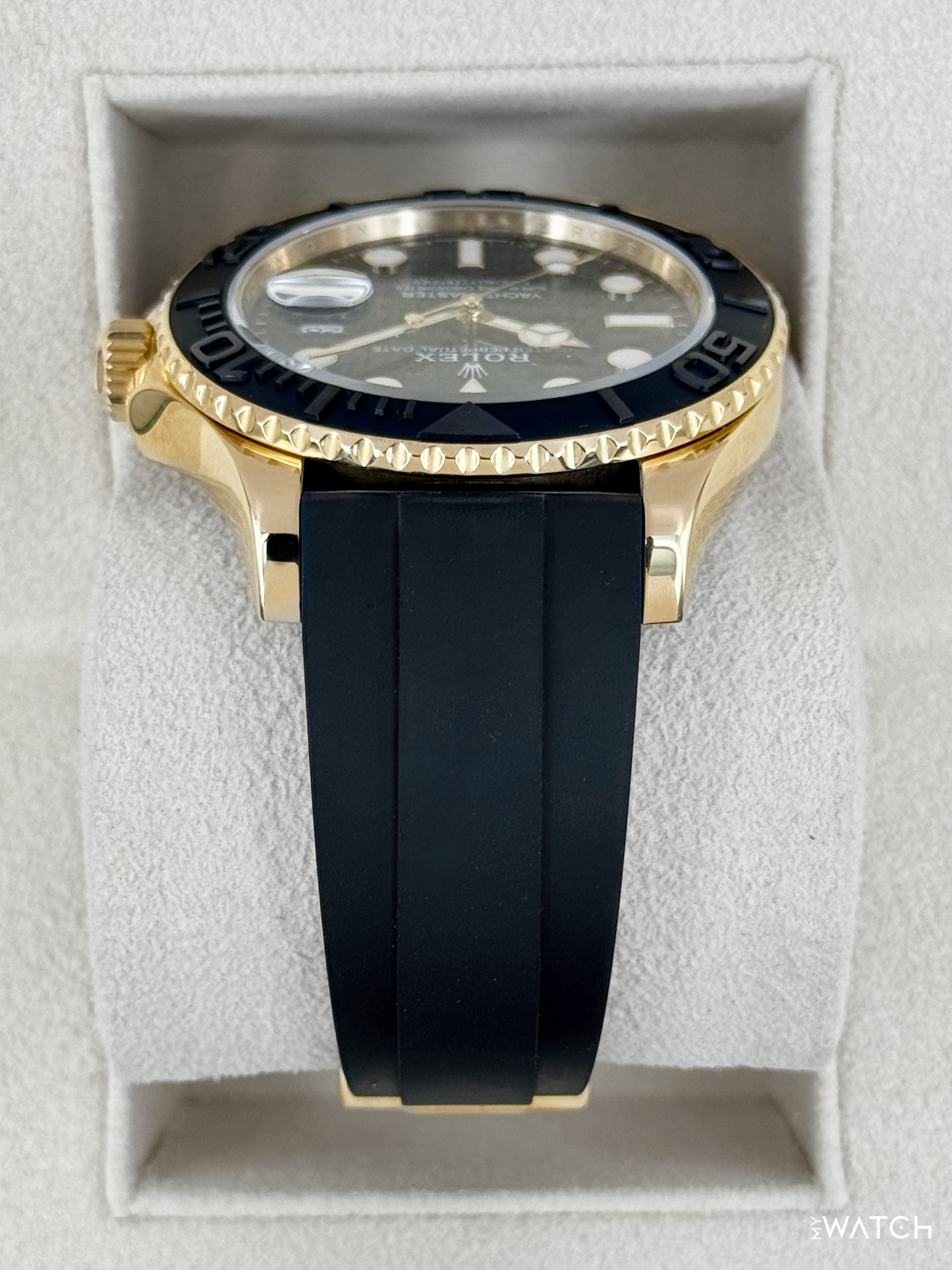 2022 Rolex Yacht-Master 42mm 226658 Gold Oysterflex Black Dial - MyWatchLLC