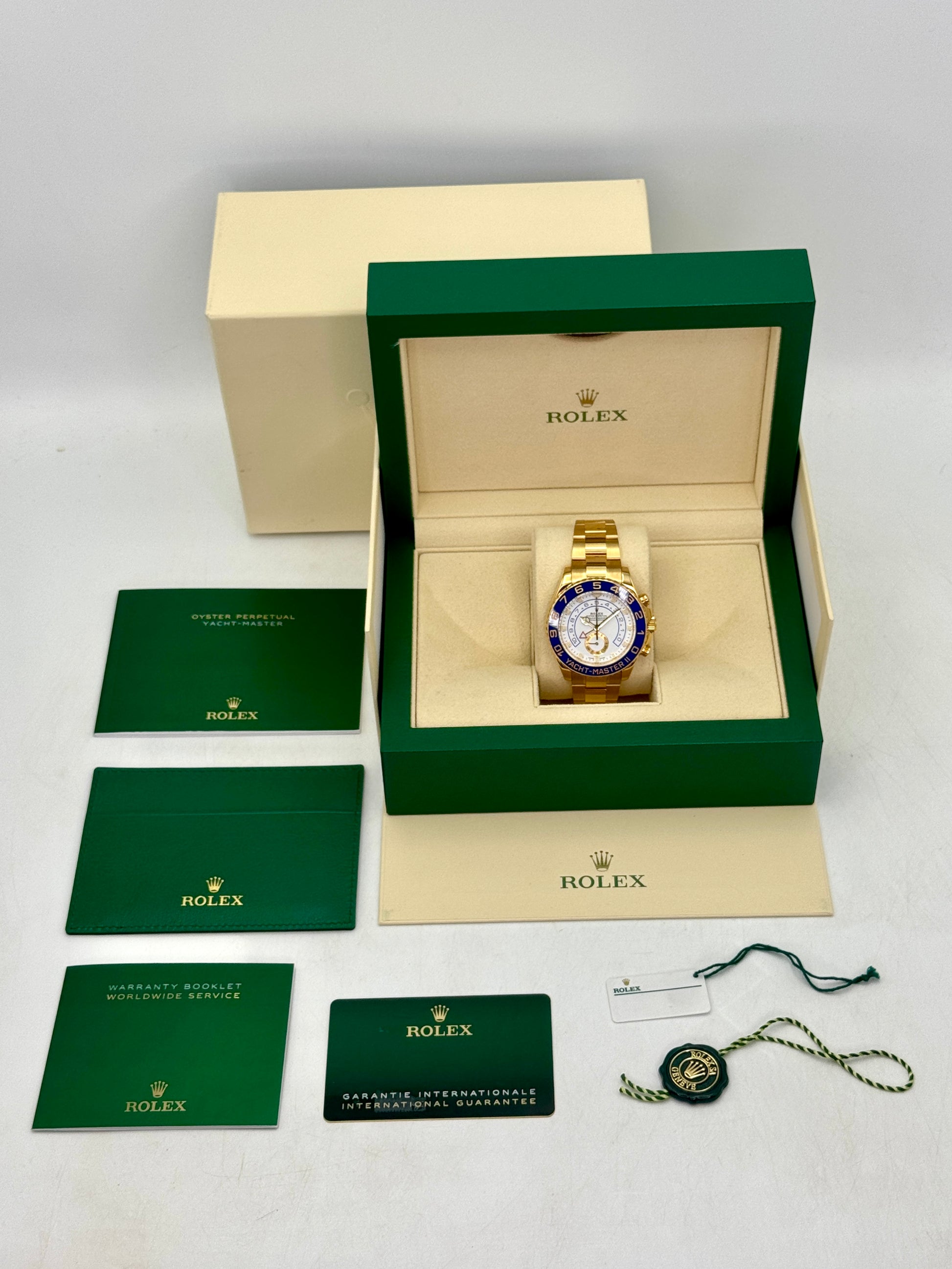 2023 Rolex Yacht-Master II 44mm 116688 18K Yellow Gold White Dial - MyWatchLLC