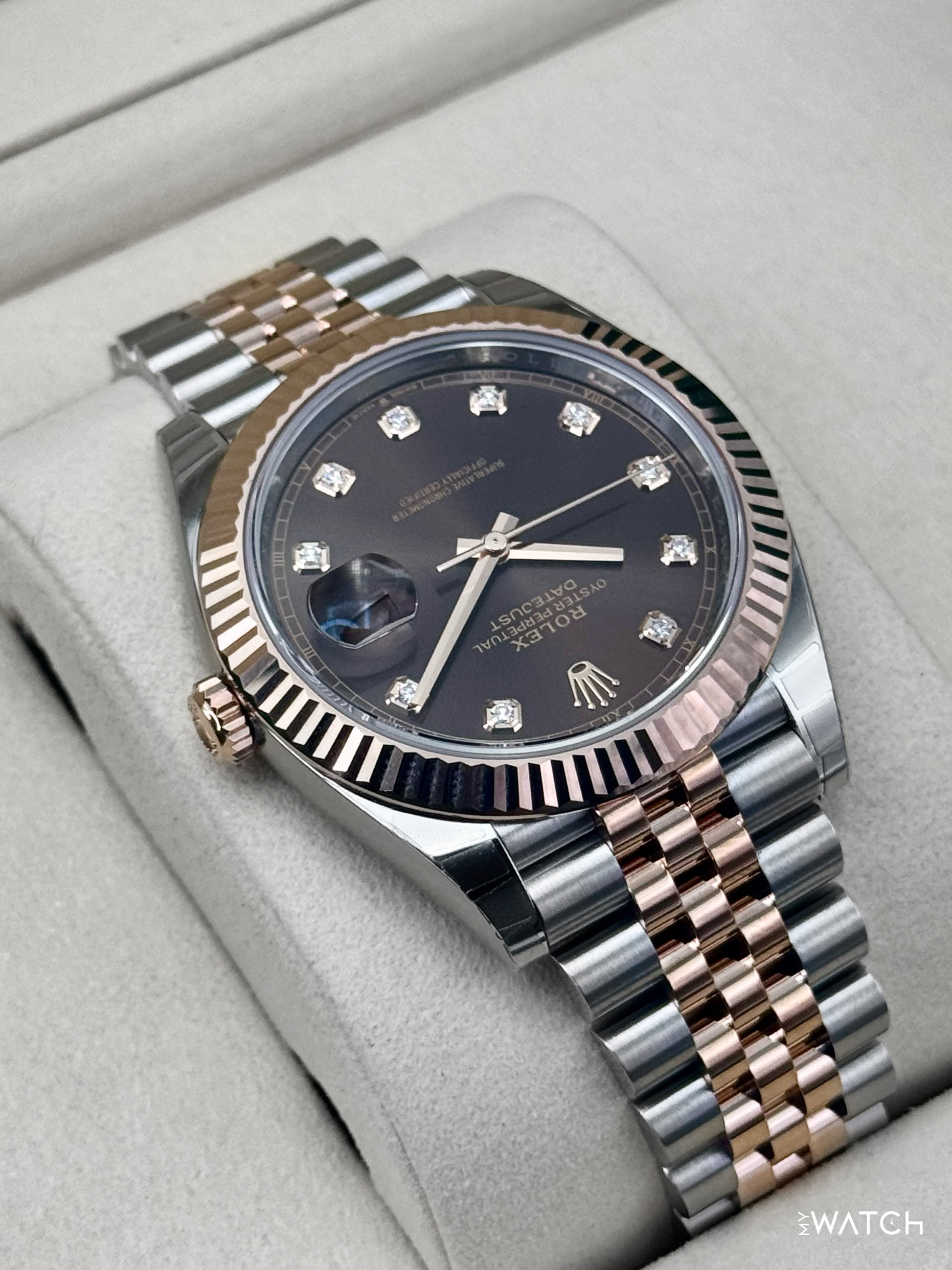 NEW 2025 Rolex Datejust 41mm 126331 Two-Tone Chocolate Diamond Dial (STICKERED) - MyWatchLLC