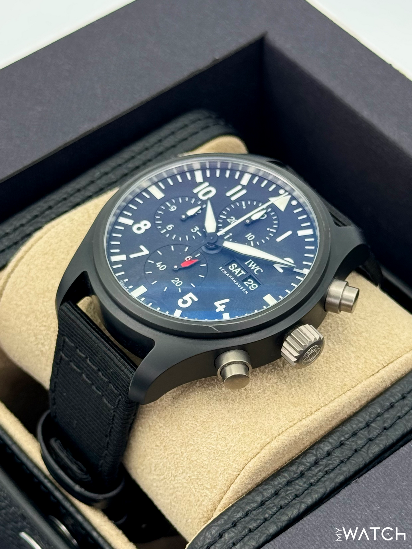 2024 IWC Pilot’s Watch Chronograph "Top Gun" 44.5mm IW389101 Ceramic Black Dial