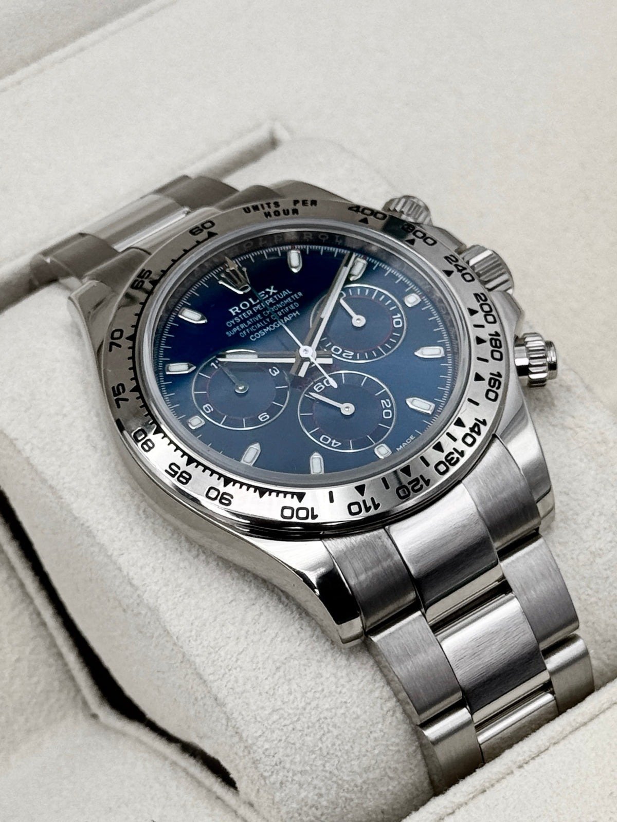 2021 Rolex Daytona 40mm 116509 White Gold Blue Dial
