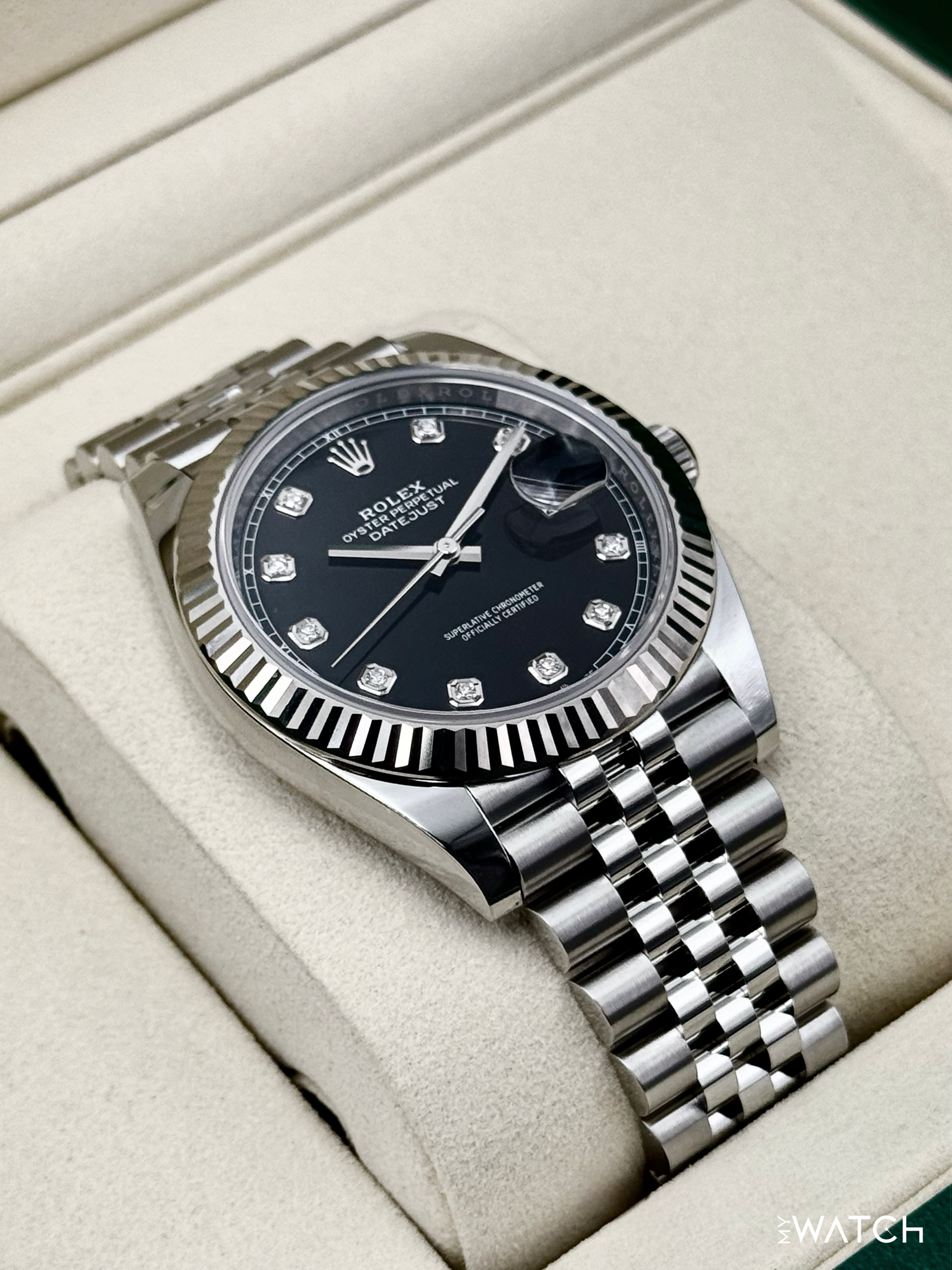 NEW 2026 Rolex Datejust 41mm 126334 Stainless Steel Jubilee Black Diamond Dial - MyWatchLLC