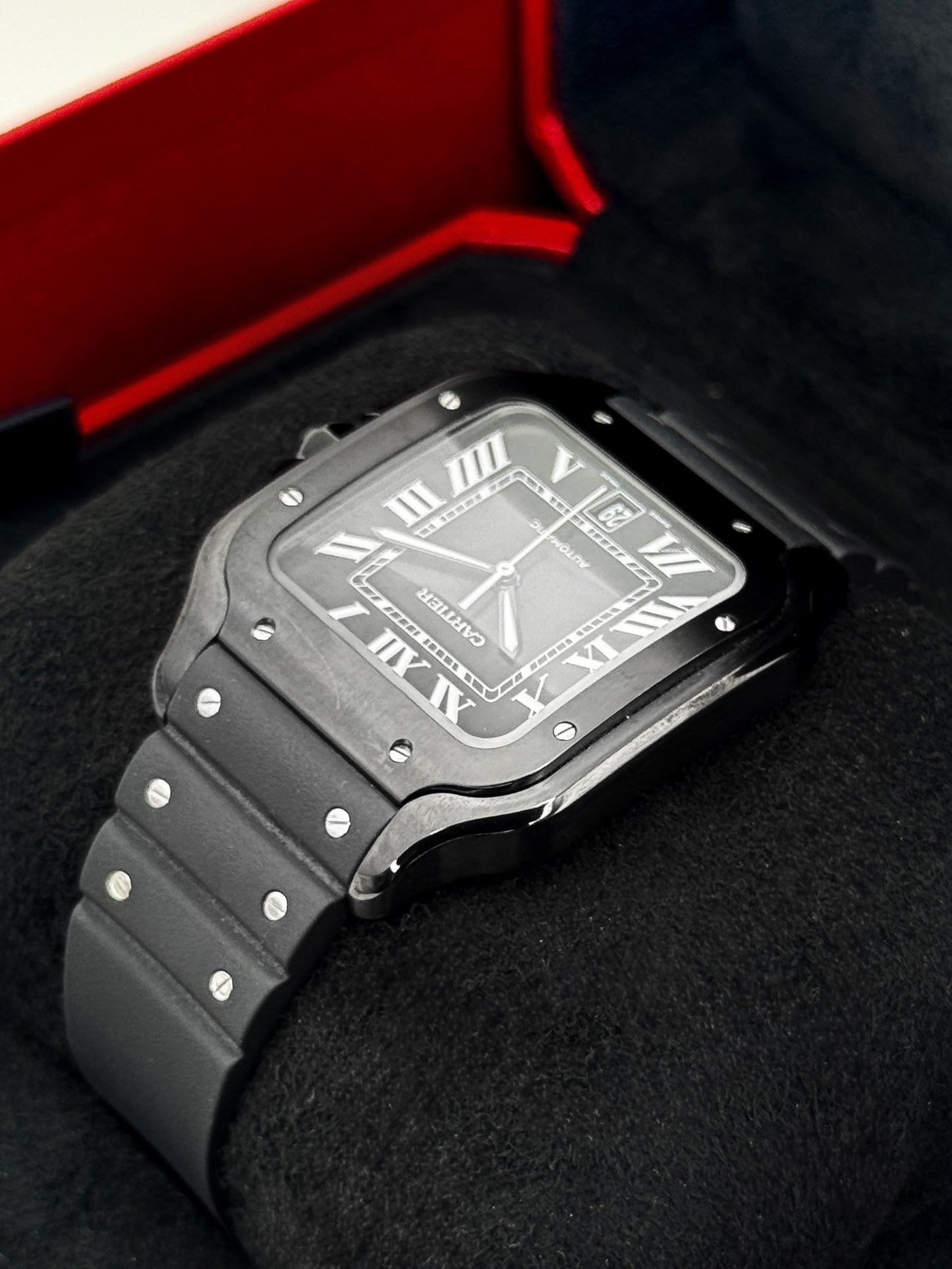 2024 Cartier Santos De Cartier 39.8mm WSSA0039 Stainless Steel Black Dial