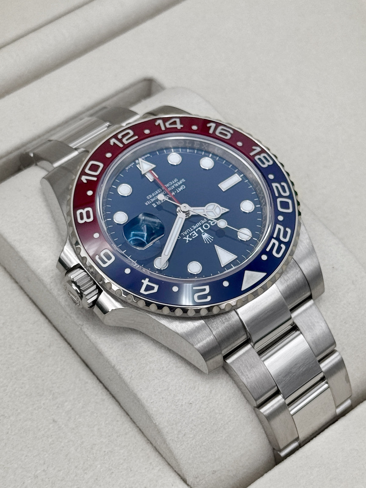 2025 Rolex GMT-Master II Pepsi 40mm 126719BLRO White Gold Oyster