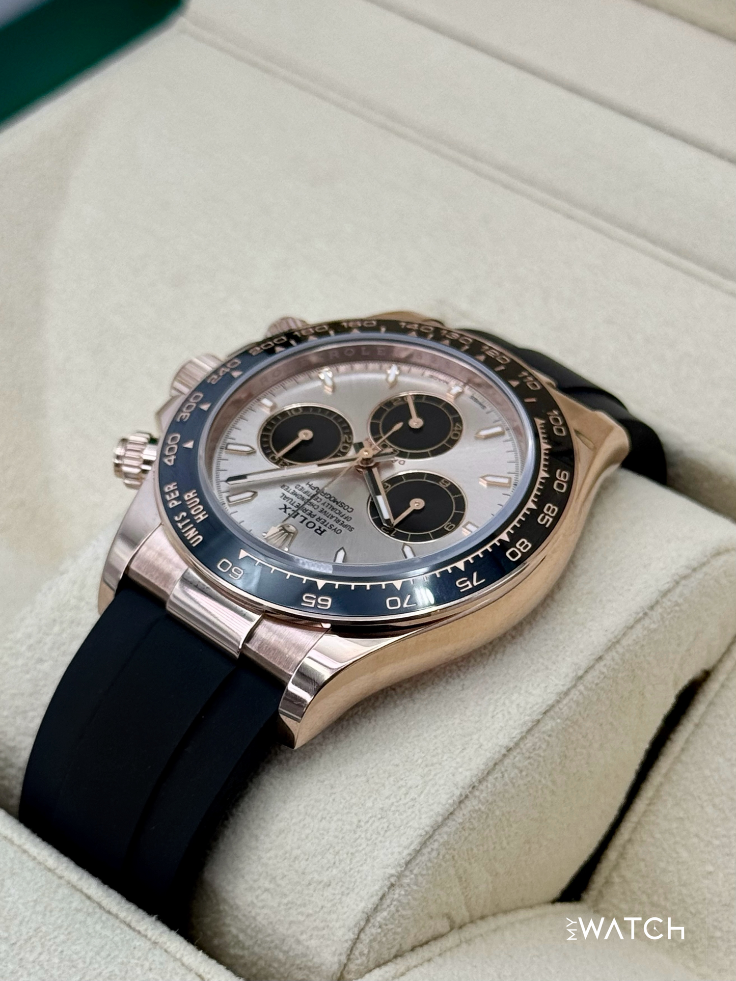 2025 Rolex Daytona 40mm 126515LN Rose Gold Oysterflex Sundust Dial