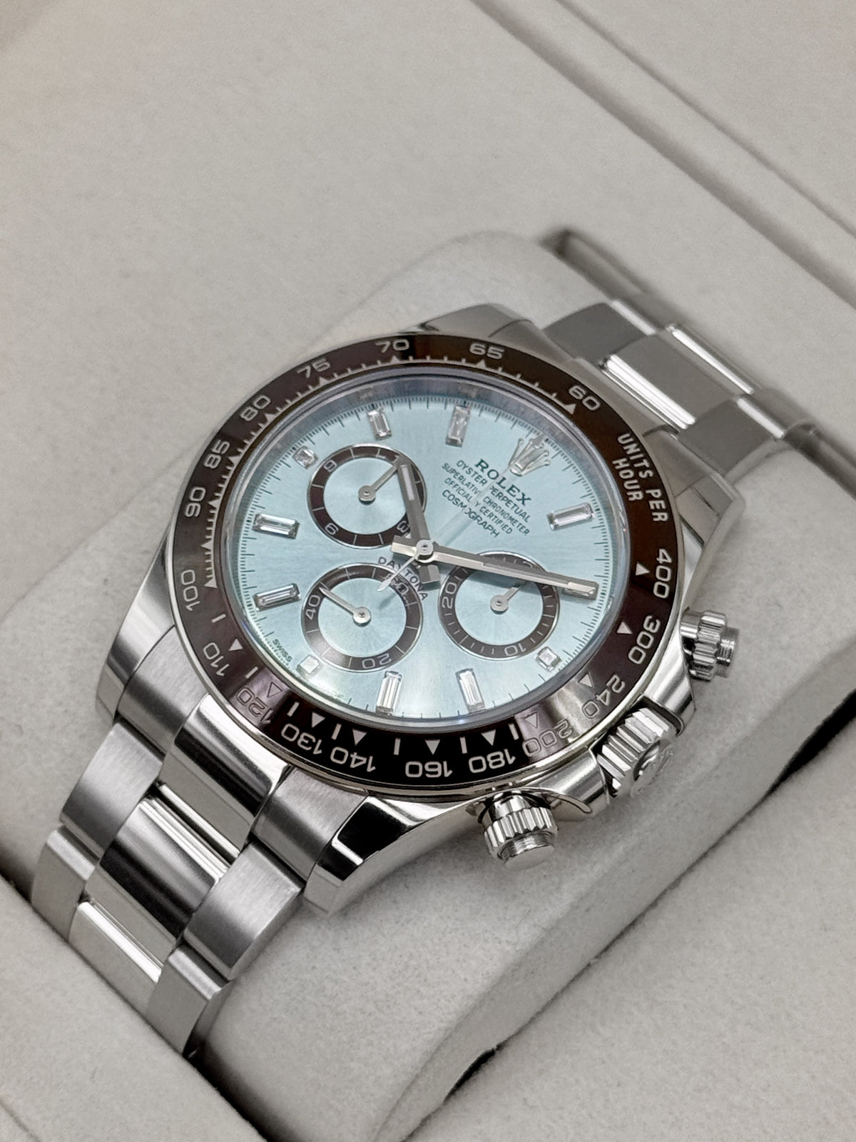 NEW 2026 Rolex Daytona 40mm 126506 Platinum Ice-Blue Diamond Baguette Dial