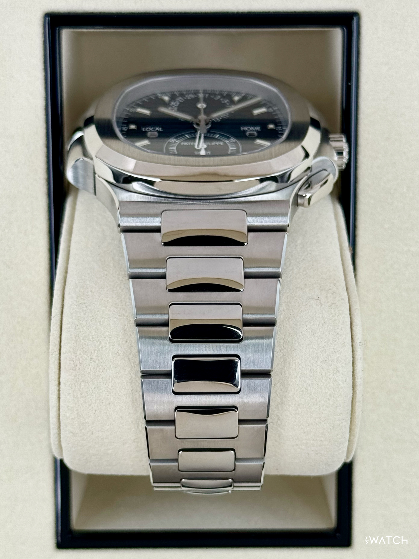 NEW 2026 Patek Philippe Nautilus Travel Time Chrono 40.5mm 5990 Blue-Noir Dial - MyWatchLLC
