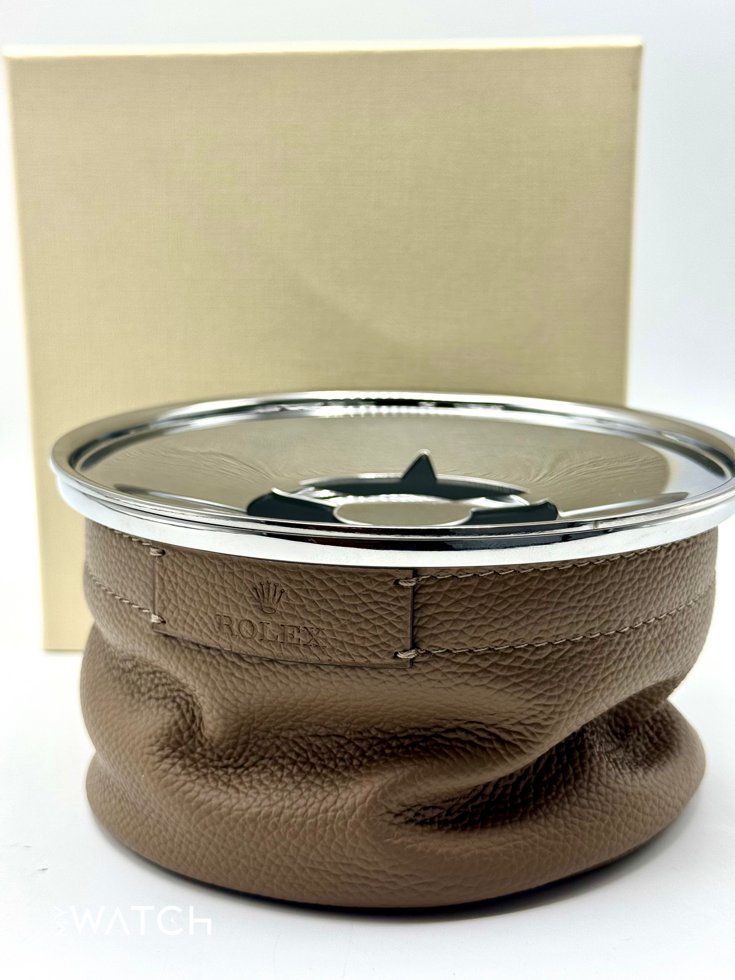 Rolex Brown Leather Ashtray
