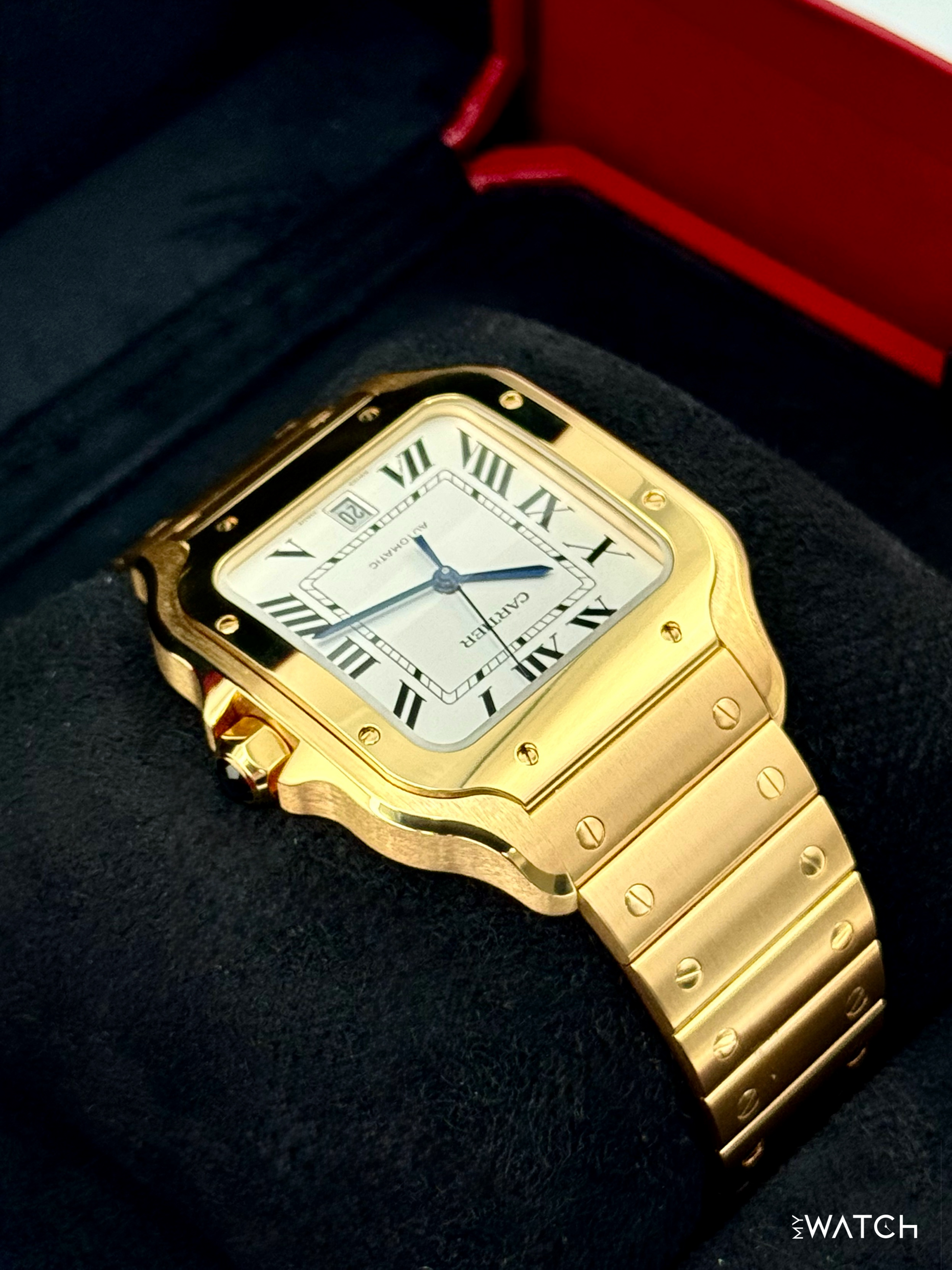 NEW 2026 Cartier Santos De Cartier 39.8mm WGSA0029 Yellow Gold White Dial - MyWatchLLC