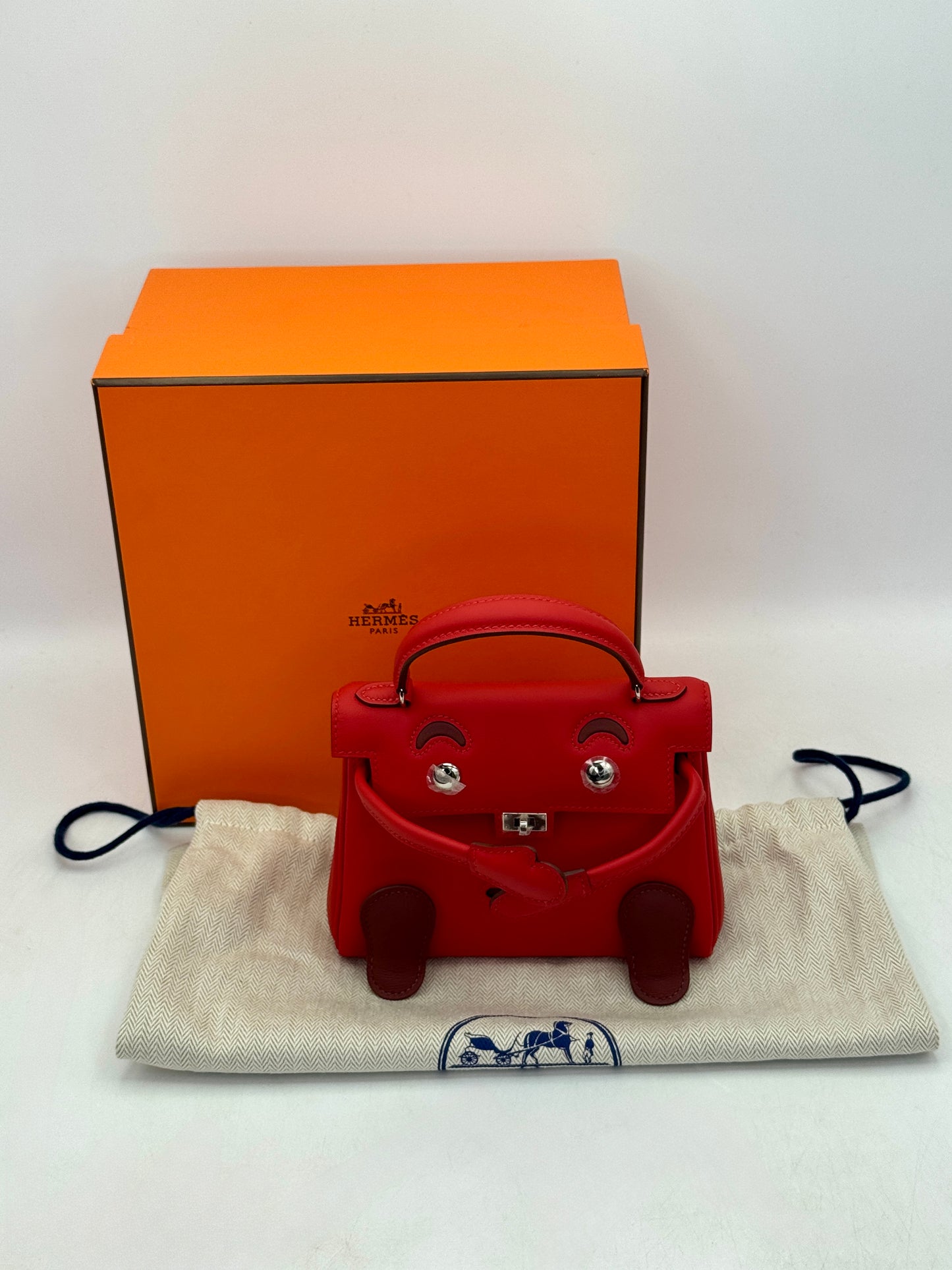 NEW 2025 Hermès "Quelle Idolle" Kelly Doll Rouge Radieux, Rouge H Swift Palladium Hardware