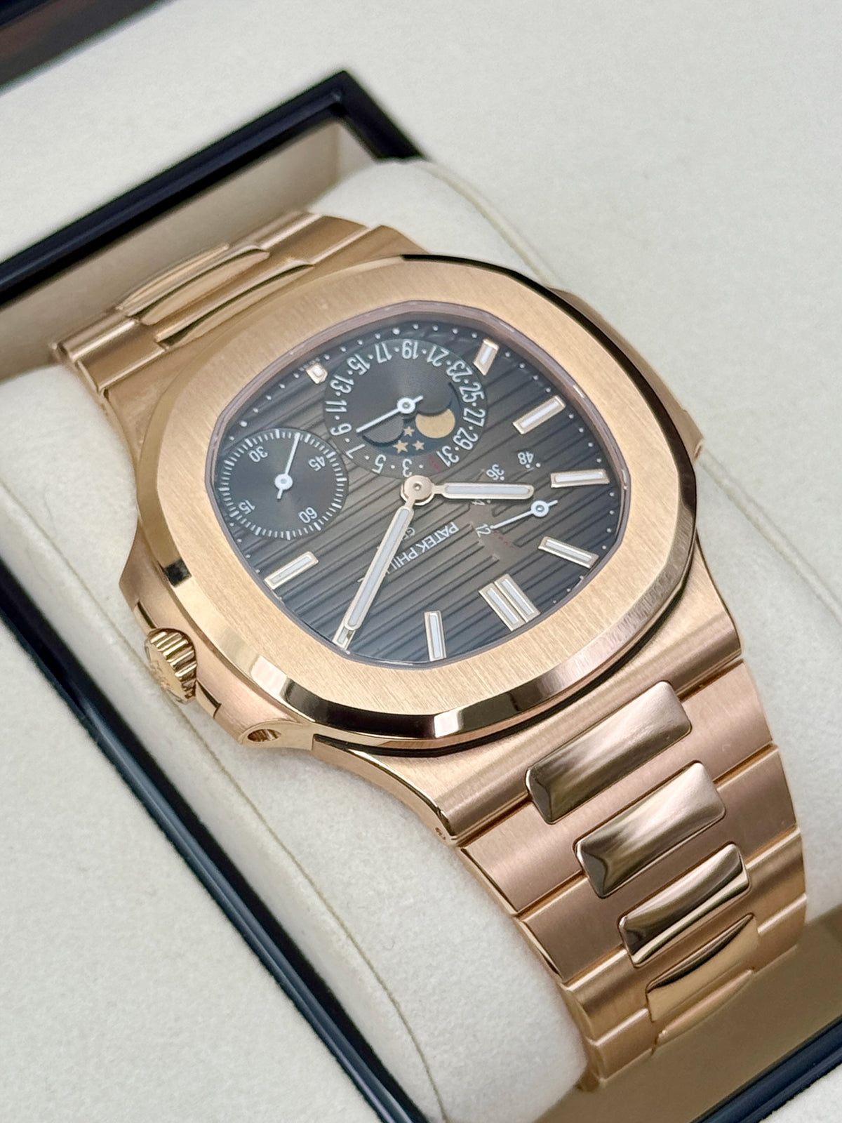 NEW 2026 Patek Philippe Nautilus 40mm 5712/1R Rose Gold Brown Dial - MyWatchLLC