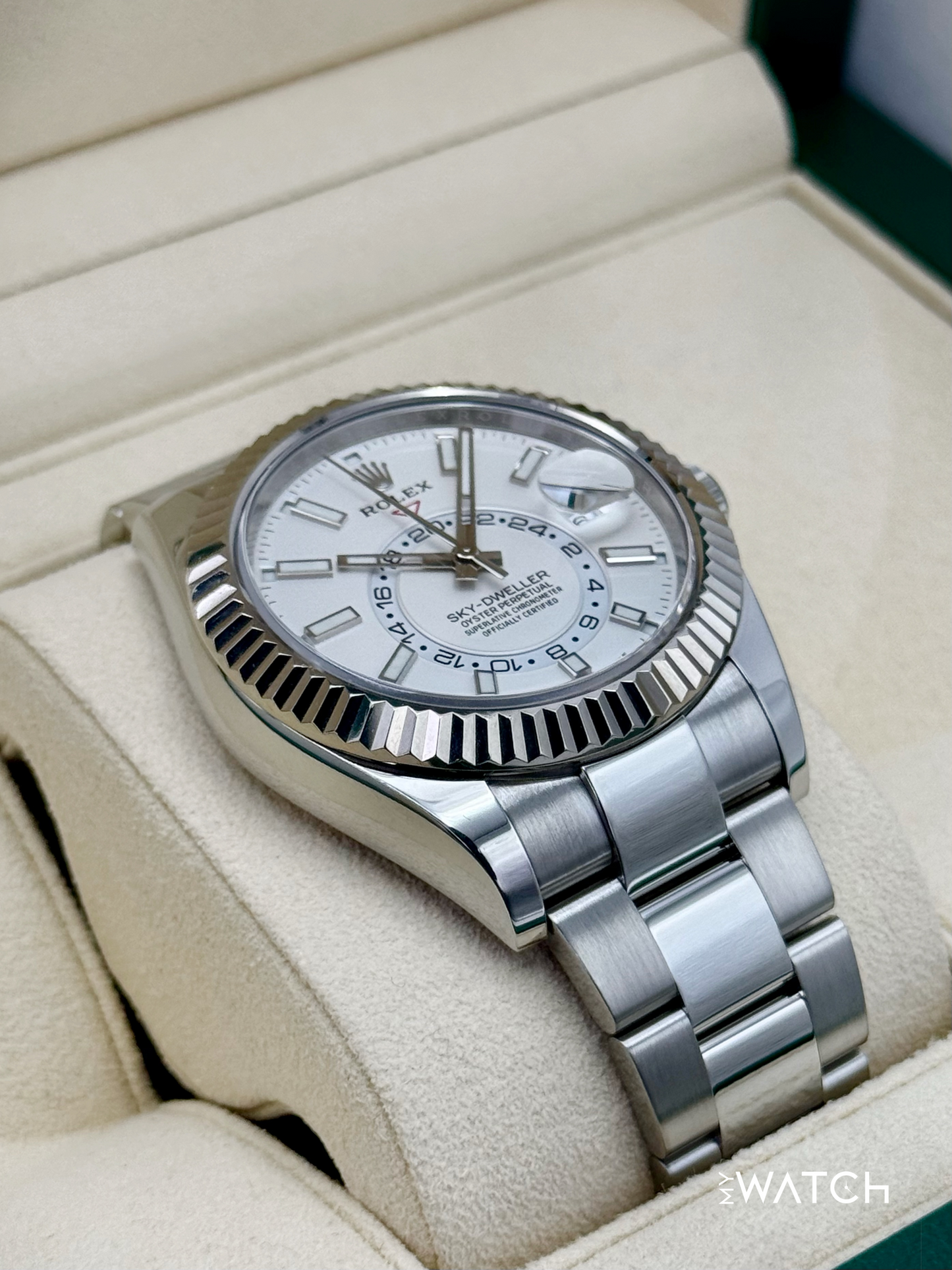 2018 Rolex Sky-Dweller 42mm 326934 Stainless Steel Oyster White Dial