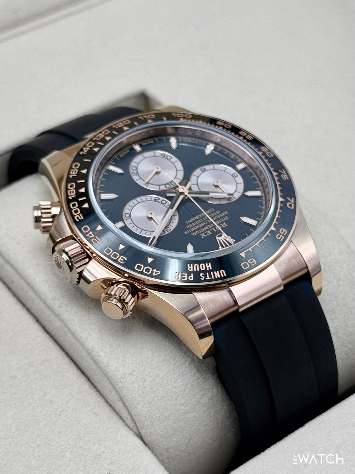 NEW 2026 Rolex Daytona 40mm 126515LN Rose Gold Oysterflex Black Dial - MyWatchLLC