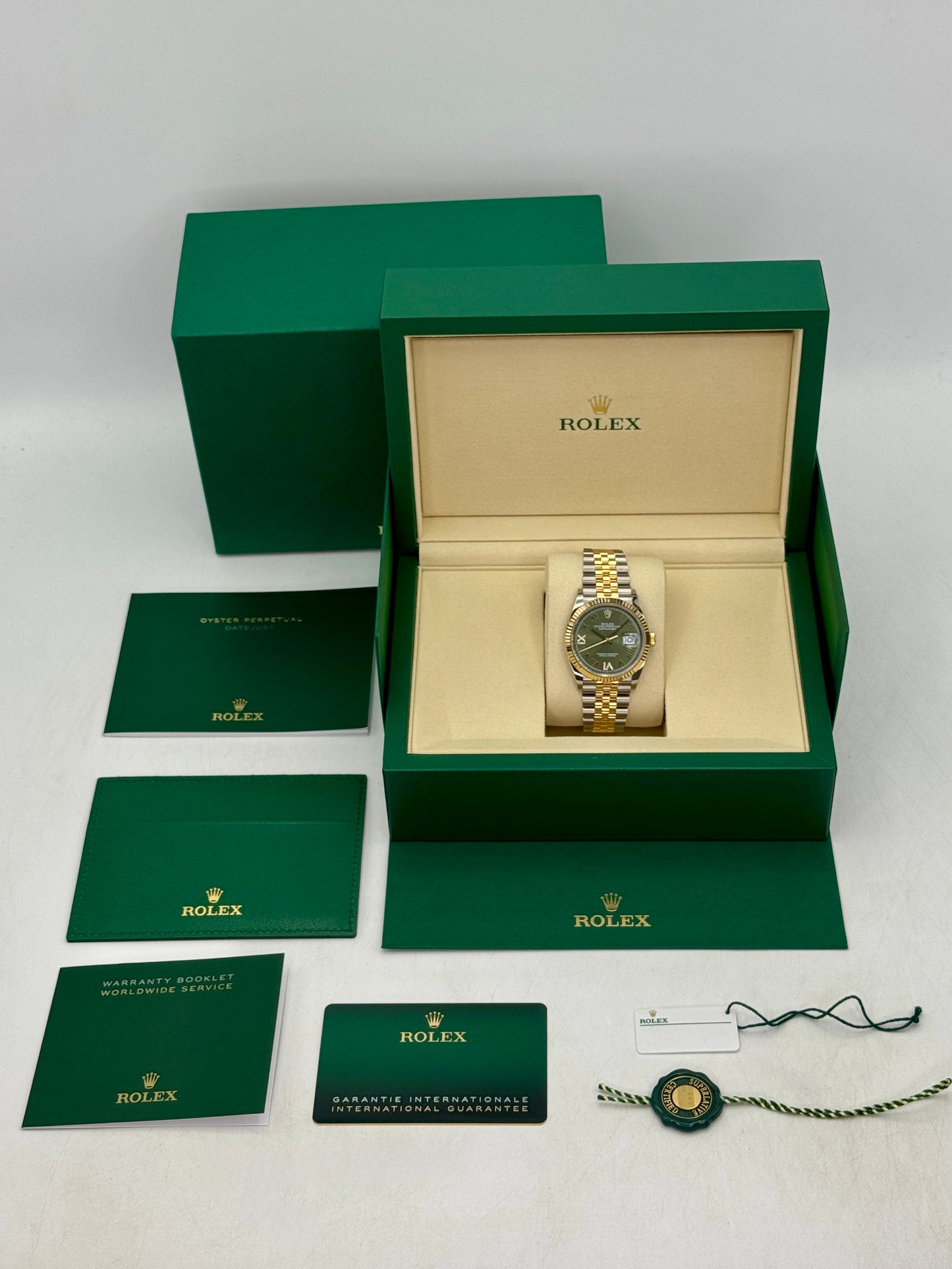 NEW 2026 Rolex Datejust 36mm 126233 Two-Tone Jubilee Green Diamond Dial